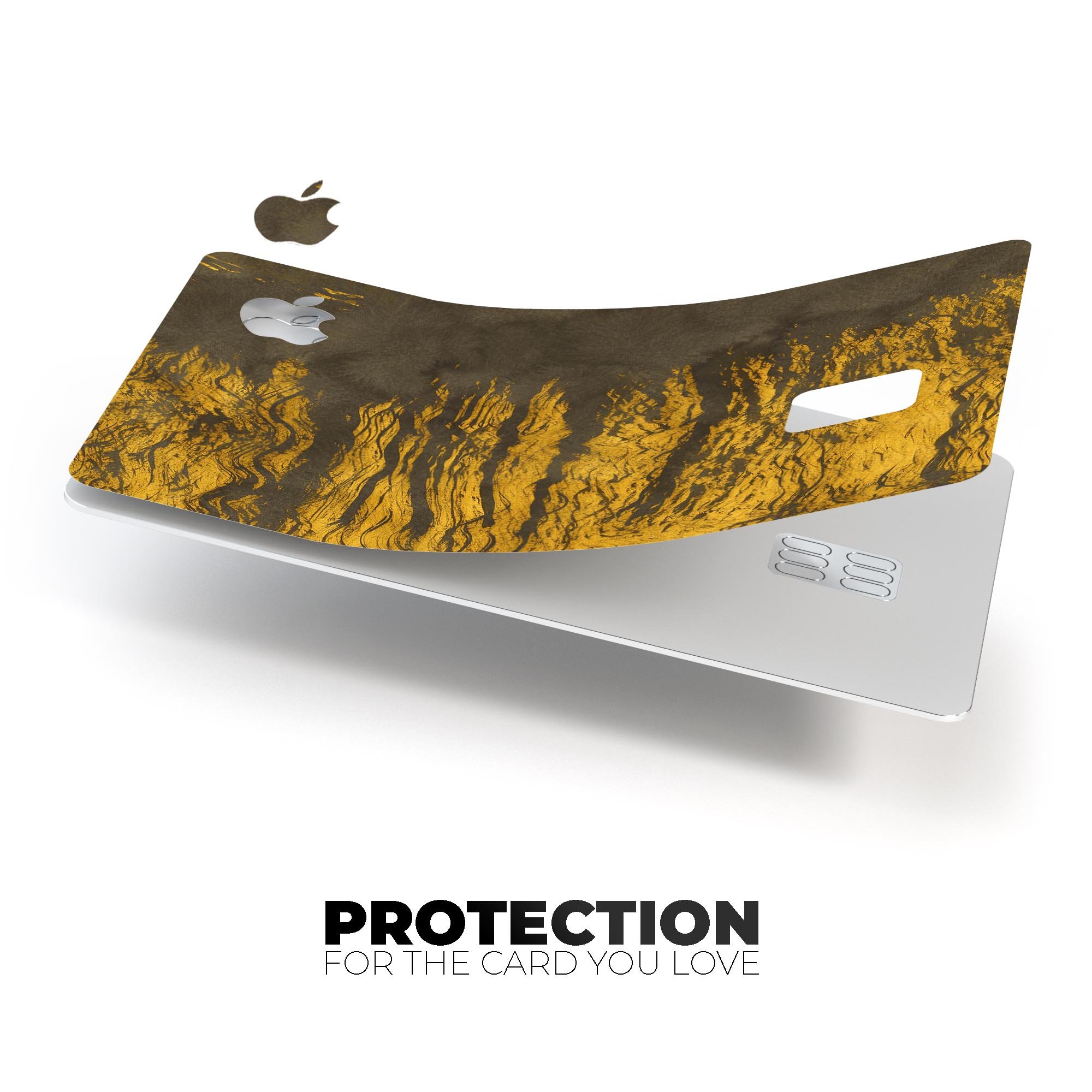 Golden Burnt Ramen V2 decal skin for Apple Card, showcasing premium vinyl design with a glossy finish.