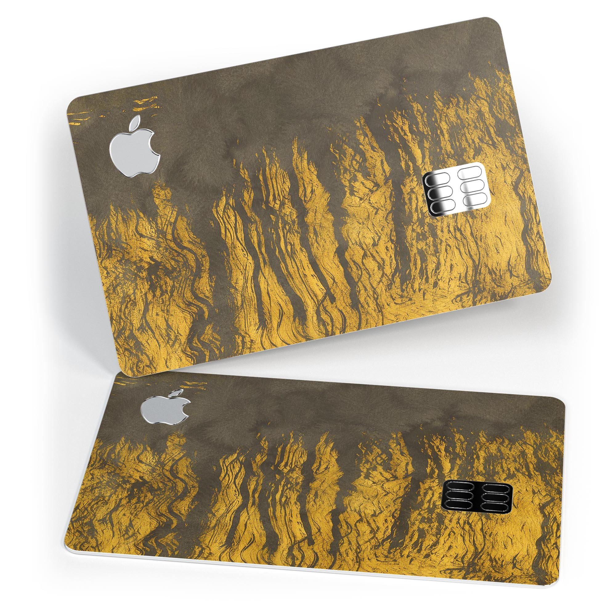 Golden Burnt Ramen V2 decal skin for Apple Card, showcasing premium vinyl design with a glossy finish.