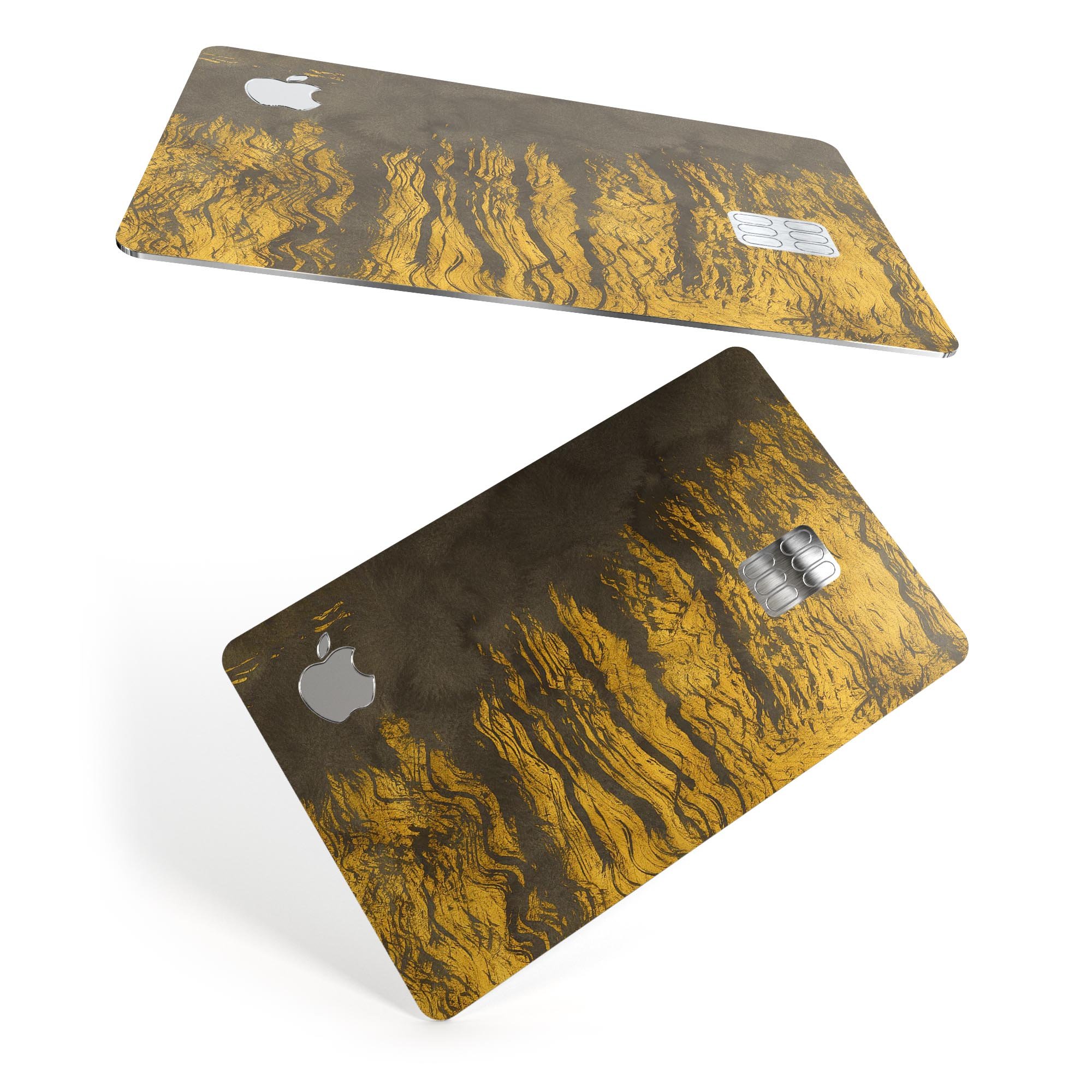 Golden Burnt Ramen V2 decal skin for Apple Card, showcasing premium vinyl design with a glossy finish.