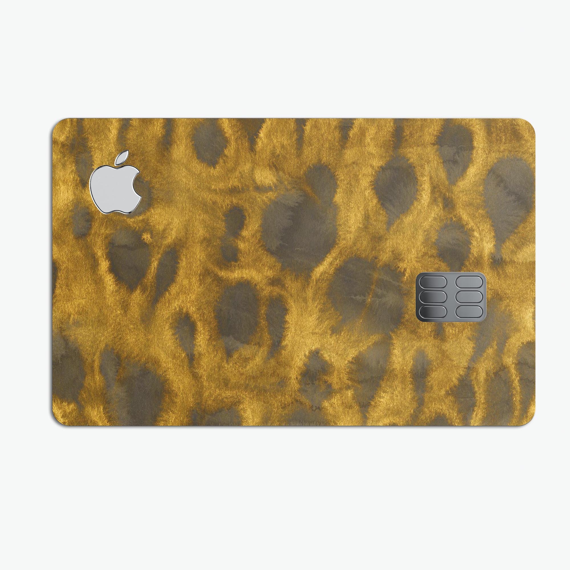 Golden Caterpillar Caverns decal skin-kit for Apple Card, showcasing premium vinyl design and finishes.