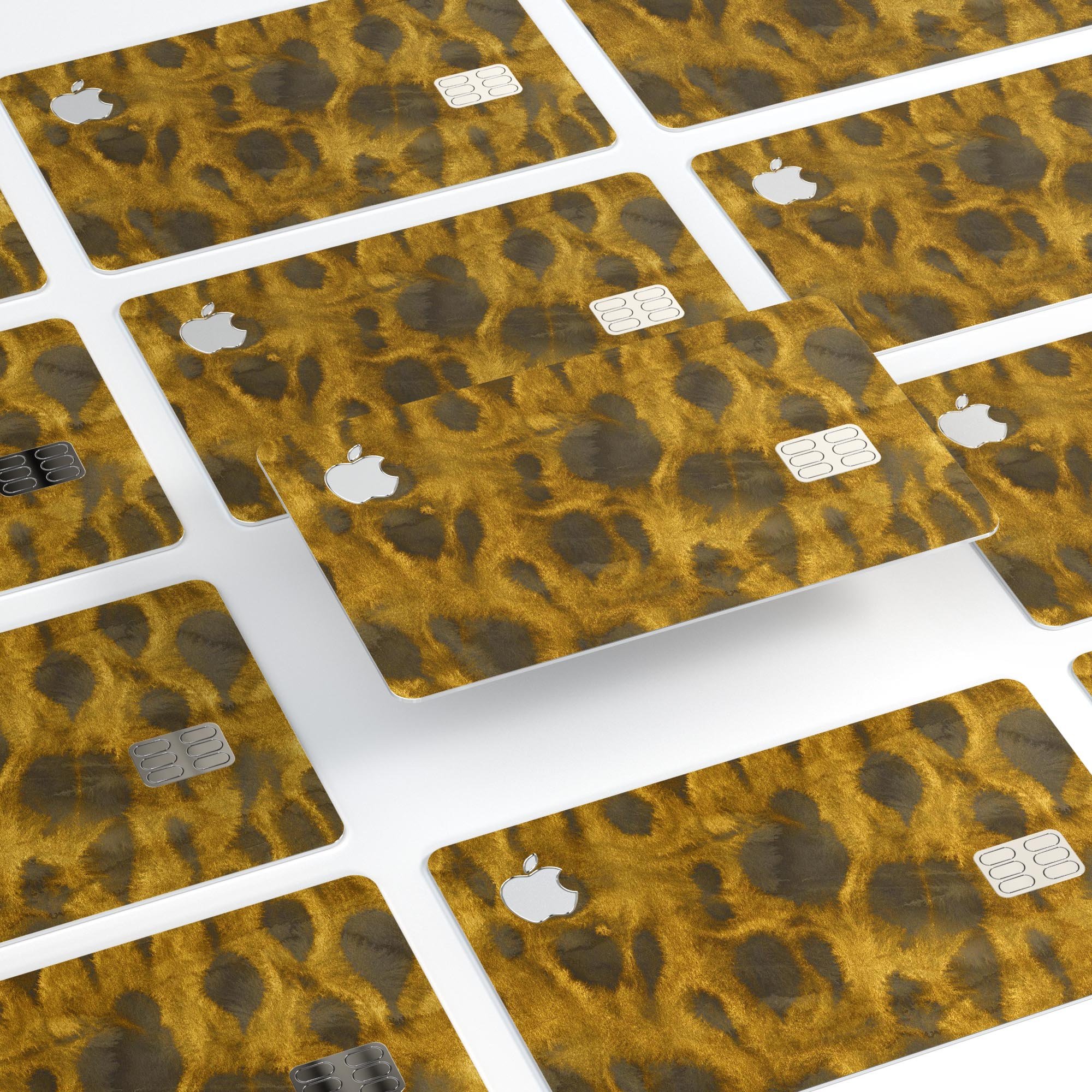 Golden Caterpillar Caverns decal skin-kit for Apple Card, showcasing premium vinyl design and finishes.