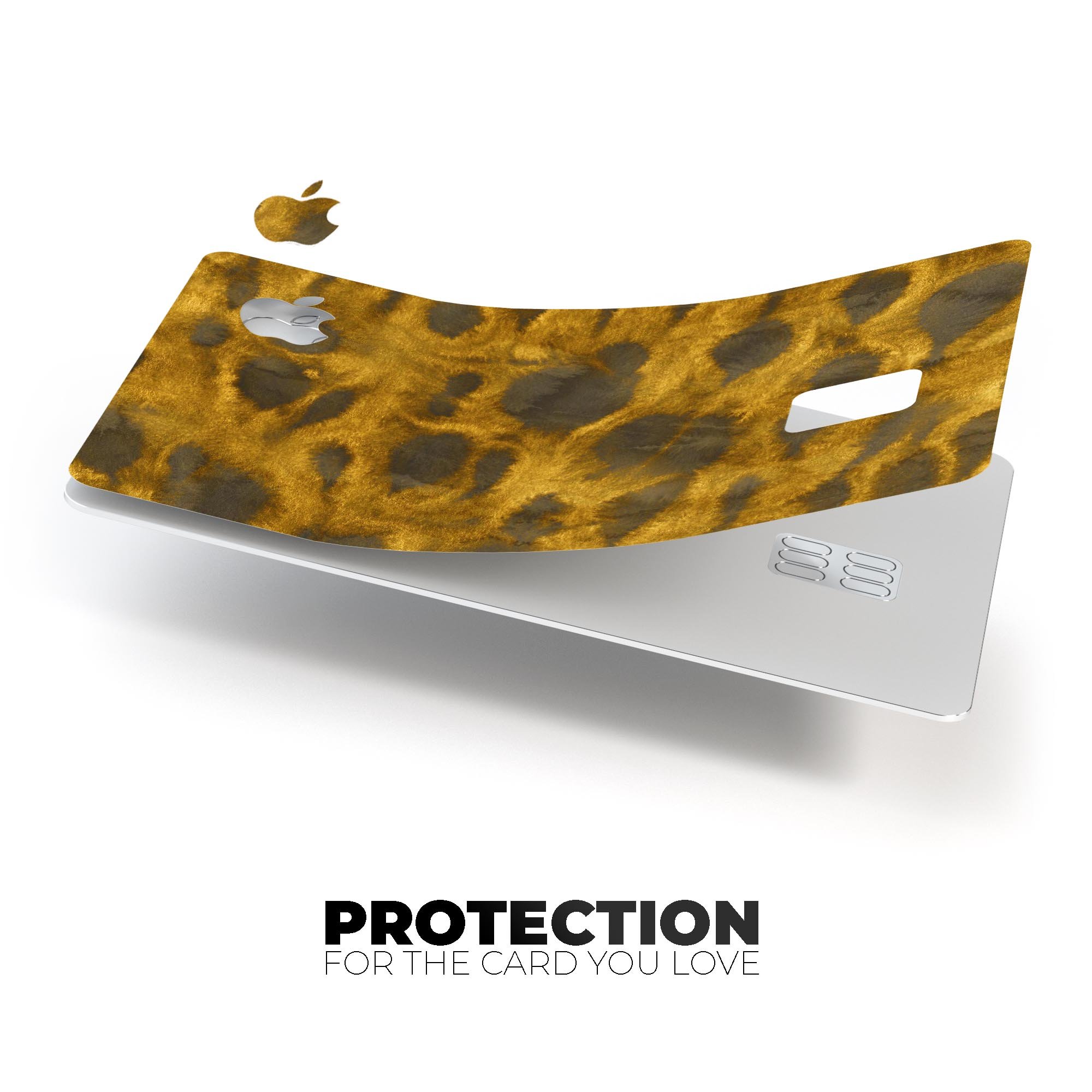 Golden Caterpillar Caverns decal skin-kit for Apple Card, showcasing premium vinyl design and finishes.