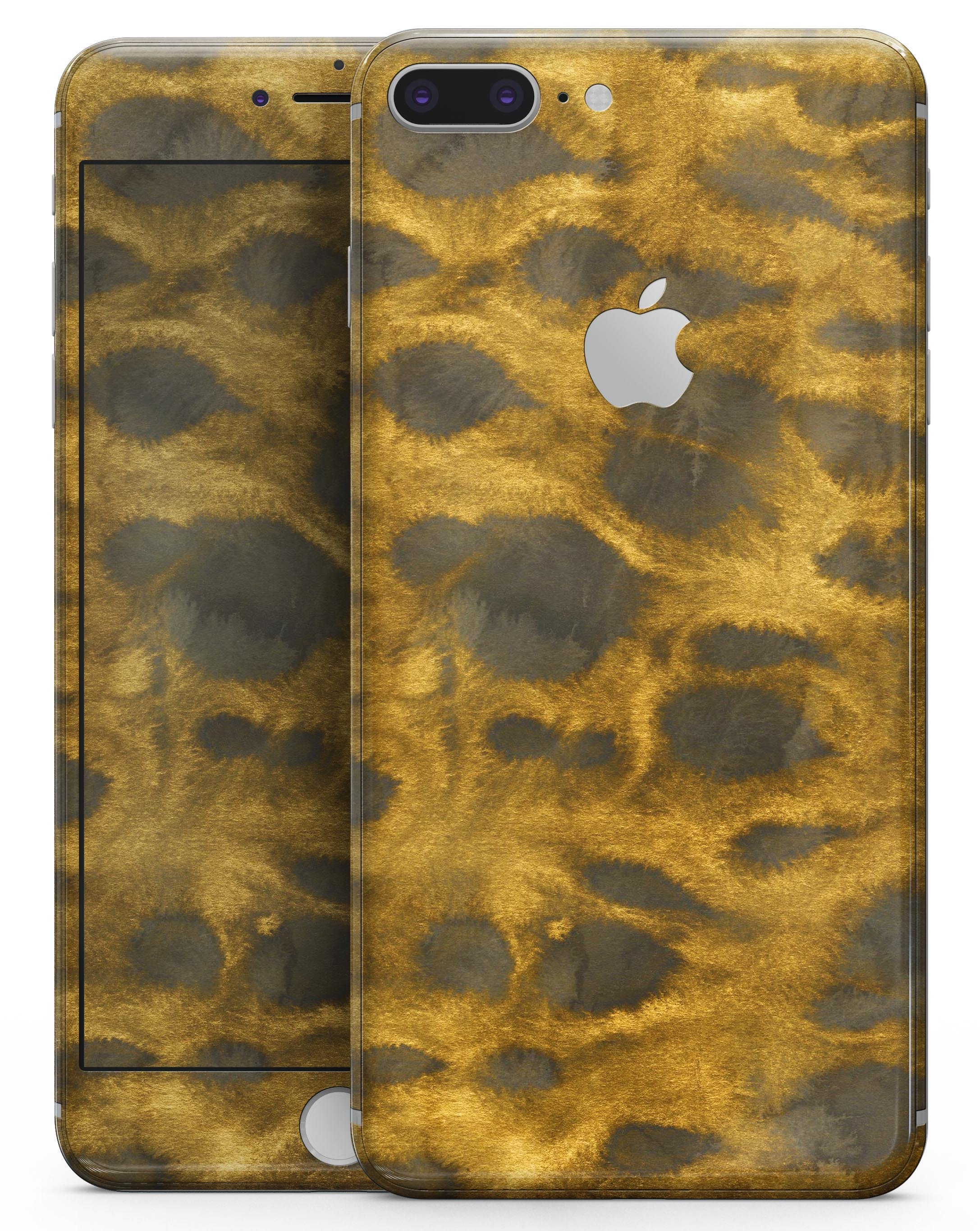 Golden Caterpillar Caverns skin-kit for iPhone 8 and 8 Plus, showcasing a vibrant design with premium vinyl material.