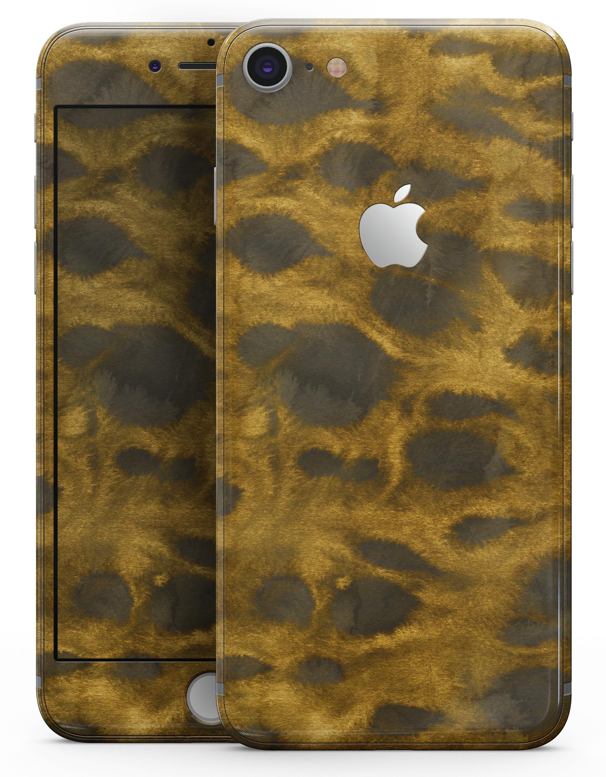 Golden Caterpillar Caverns skin-kit for iPhone 8 and 8 Plus, showcasing a vibrant design with premium vinyl material.