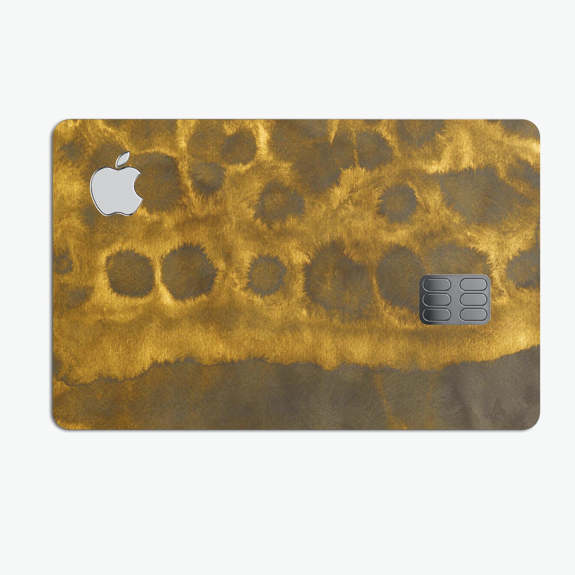 Golden Catipillar Fur decal skin for Apple Card, showcasing its premium vinyl texture and stylish design.