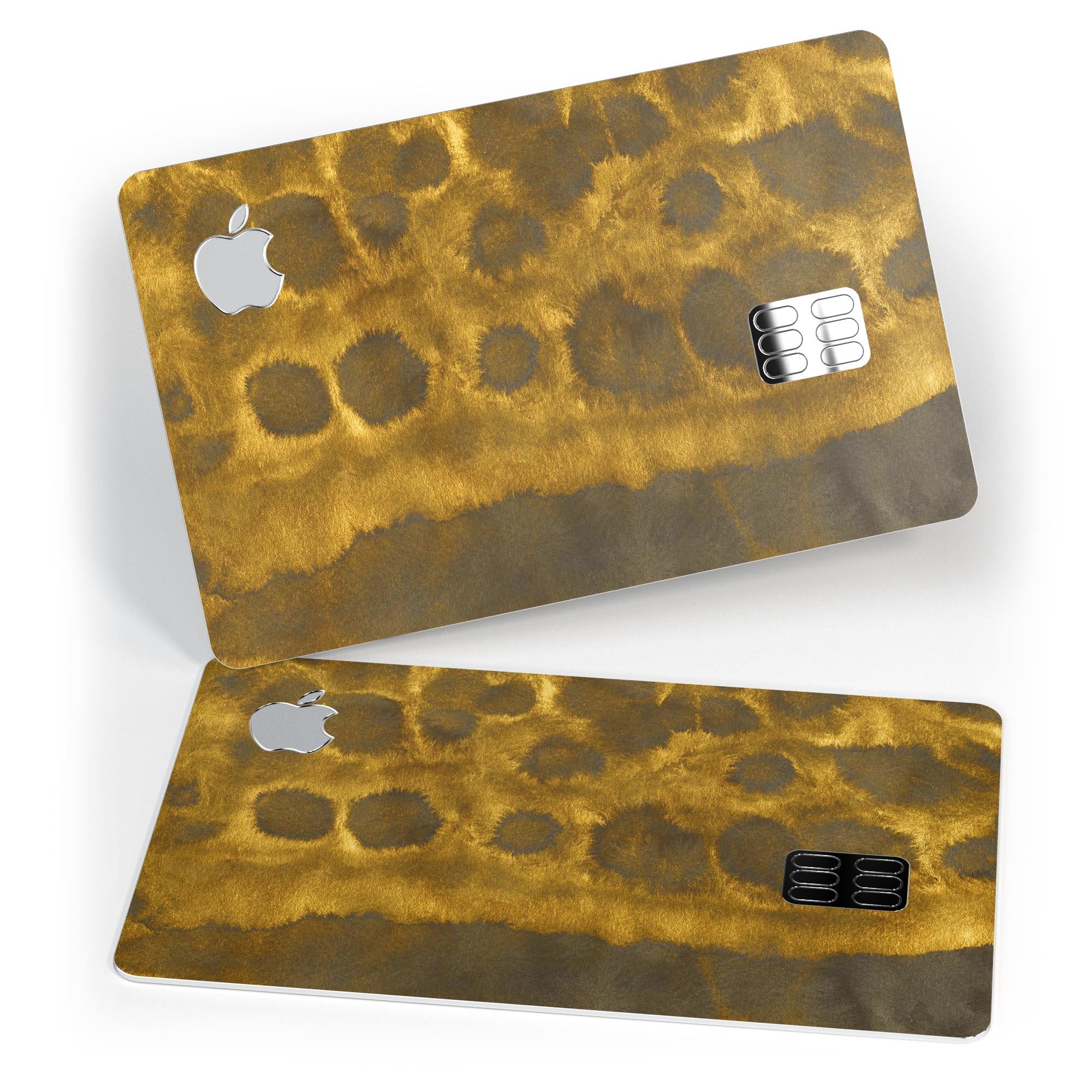 Golden Catipillar Fur decal skin for Apple Card, showcasing its premium vinyl texture and stylish design.