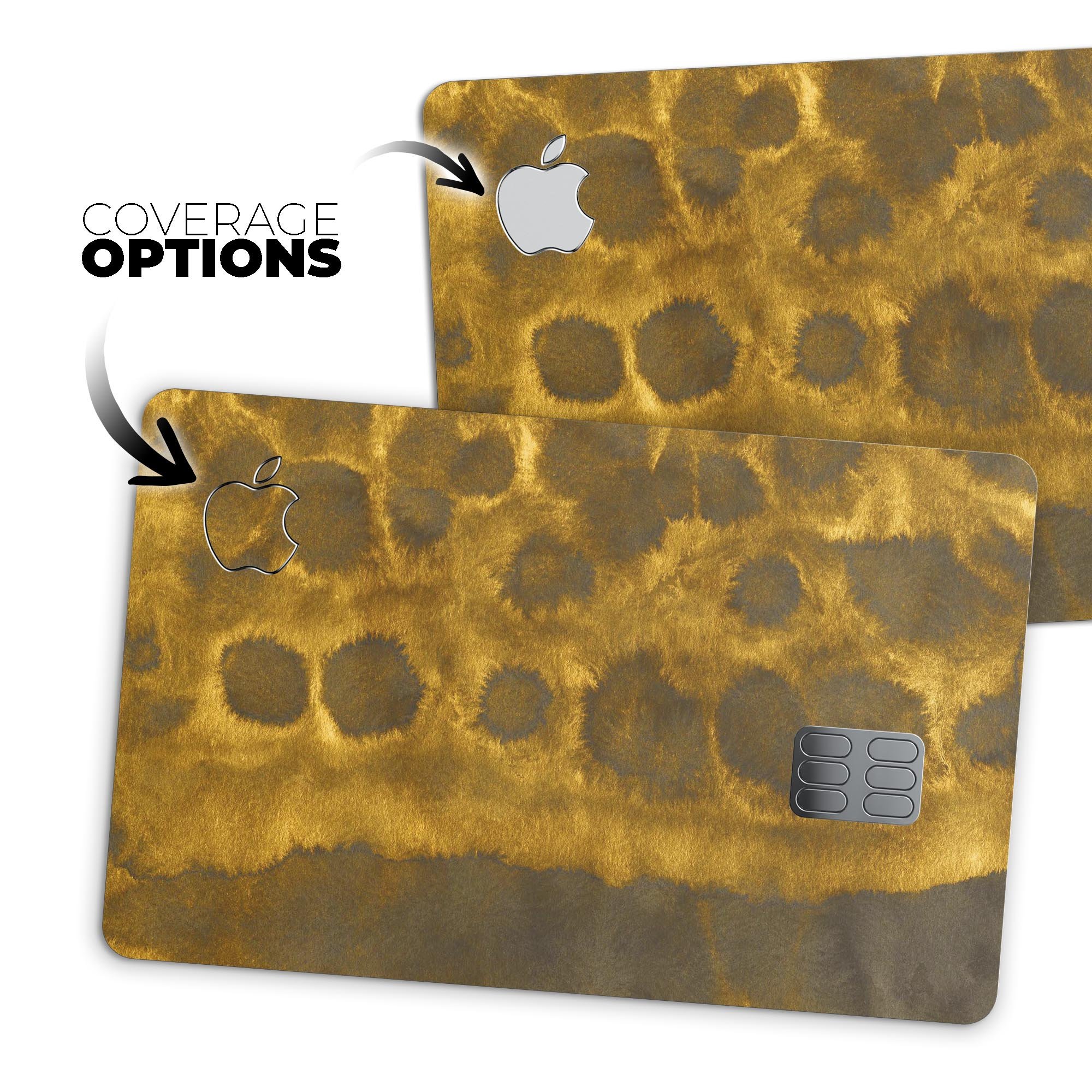 Golden Catipillar Fur decal skin for Apple Card, showcasing its premium vinyl texture and stylish design.