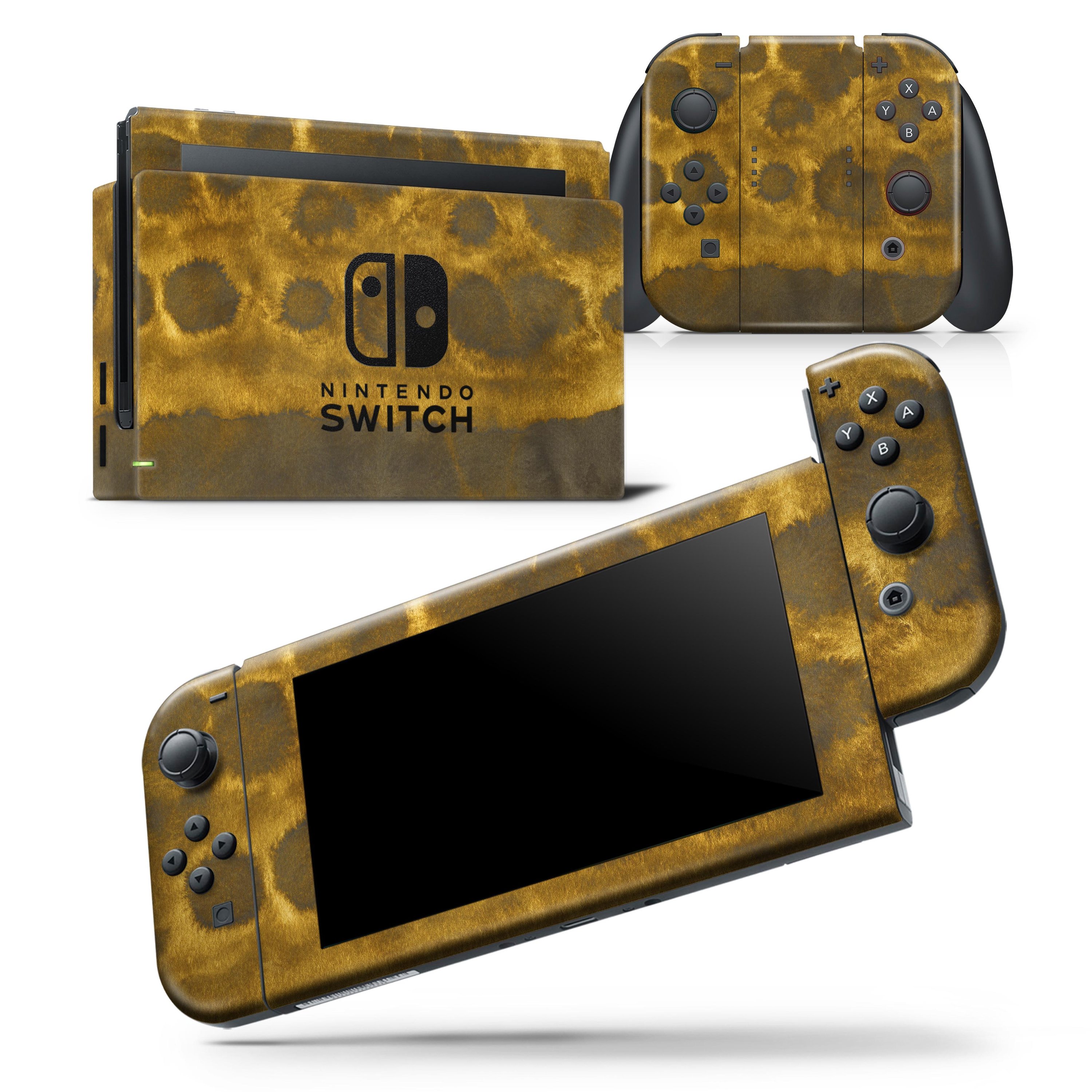 Golden Catipillar Fur skin wrap decal for Nintendo Switch Lite, showcasing vibrant colors and a unique design that fits snugly on the device.