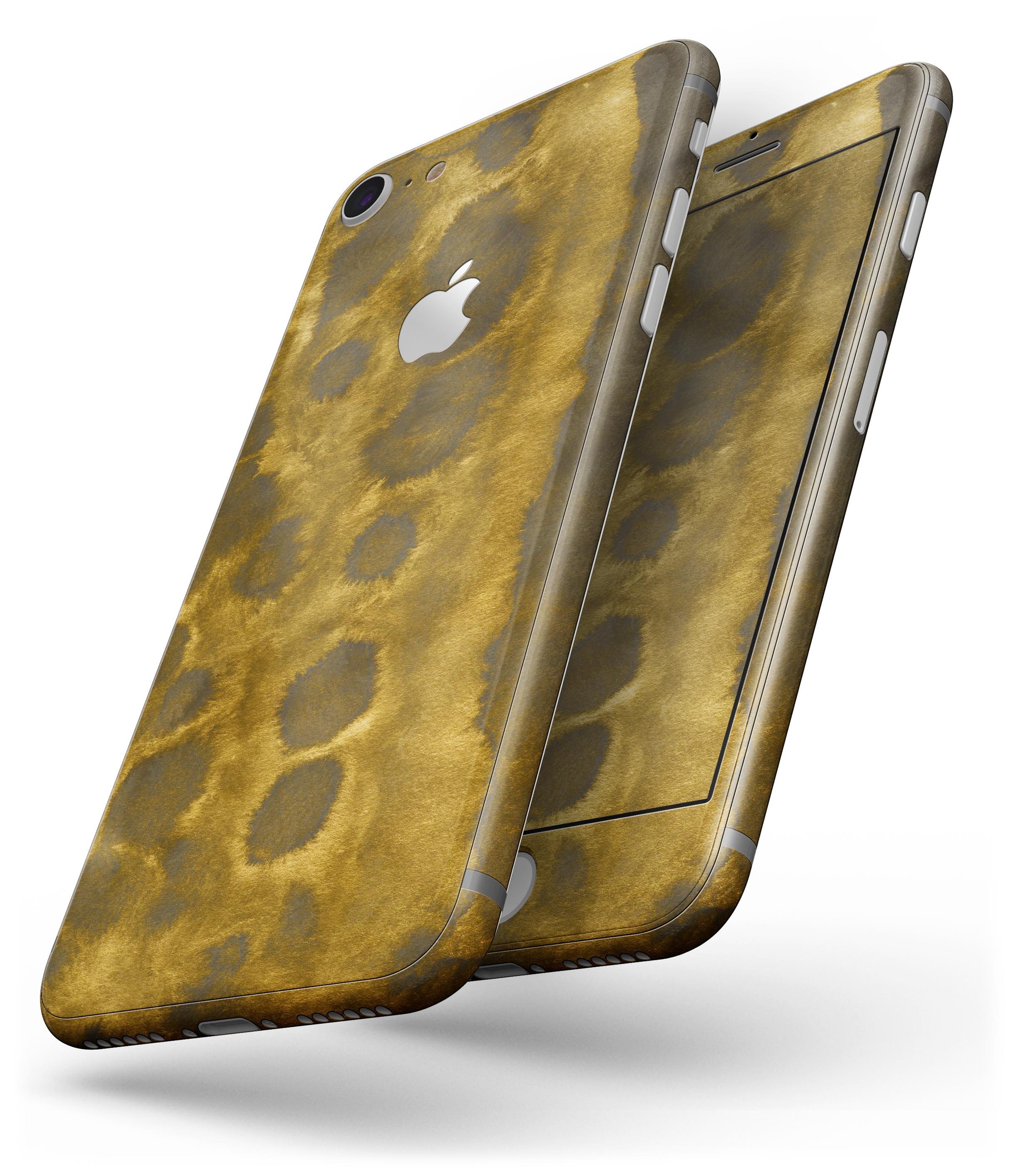 Golden Catipillar Fur skin for iPhone 8 and 8 Plus, showcasing its stylish design and premium vinyl material.