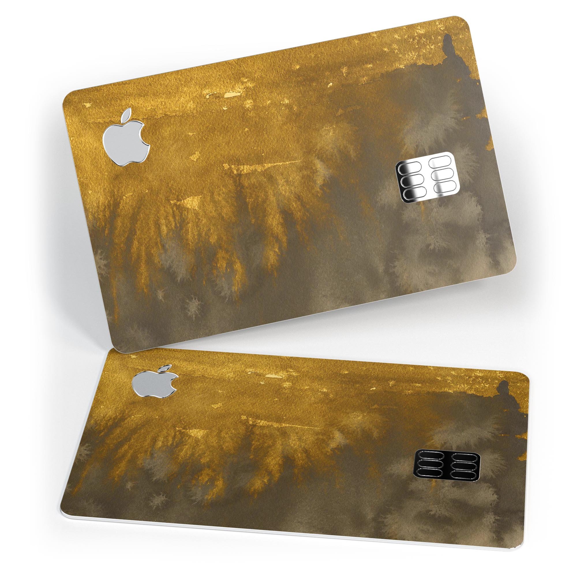 Golden Cliff Explosion decal skin-kit for Apple Card, showcasing premium vinyl material and stylish design.