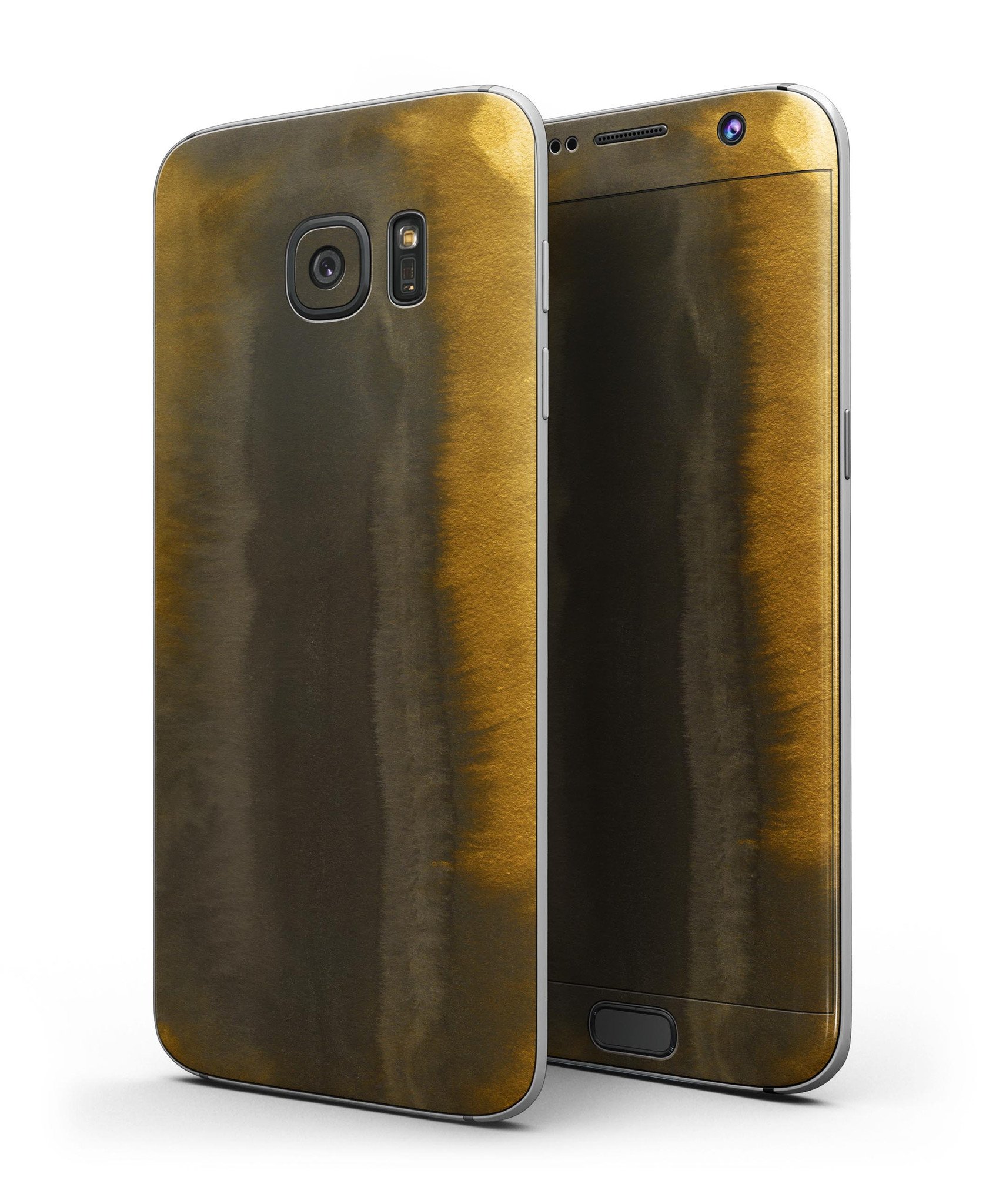 Golden Corners V2 Full Body Skin-Kit for Samsung Galaxy S7 and S7 Edge, showcasing its sleek design and premium vinyl material.