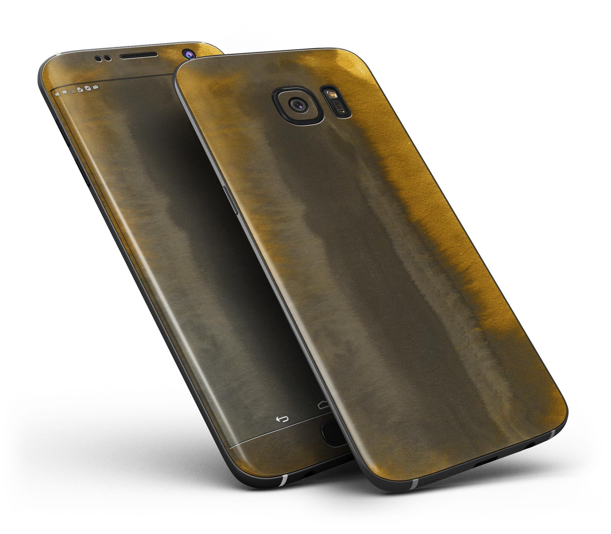 Golden Corners V2 Full Body Skin-Kit for Samsung Galaxy S7 and S7 Edge, showcasing its sleek design and premium vinyl material.