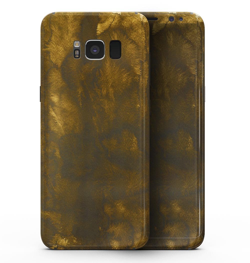 Golden Fiber Explosion skin kit for Samsung Galaxy S8, showcasing a stylish design with premium vinyl material.