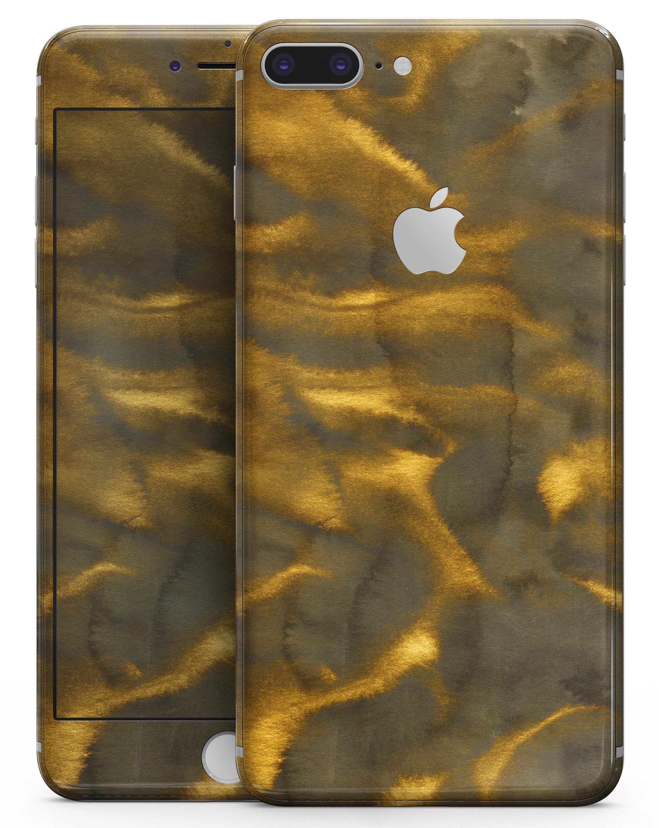 Golden Fire Wisps V1 skin for iPhone 8 and 8 Plus, showcasing vibrant colors and a sleek design.