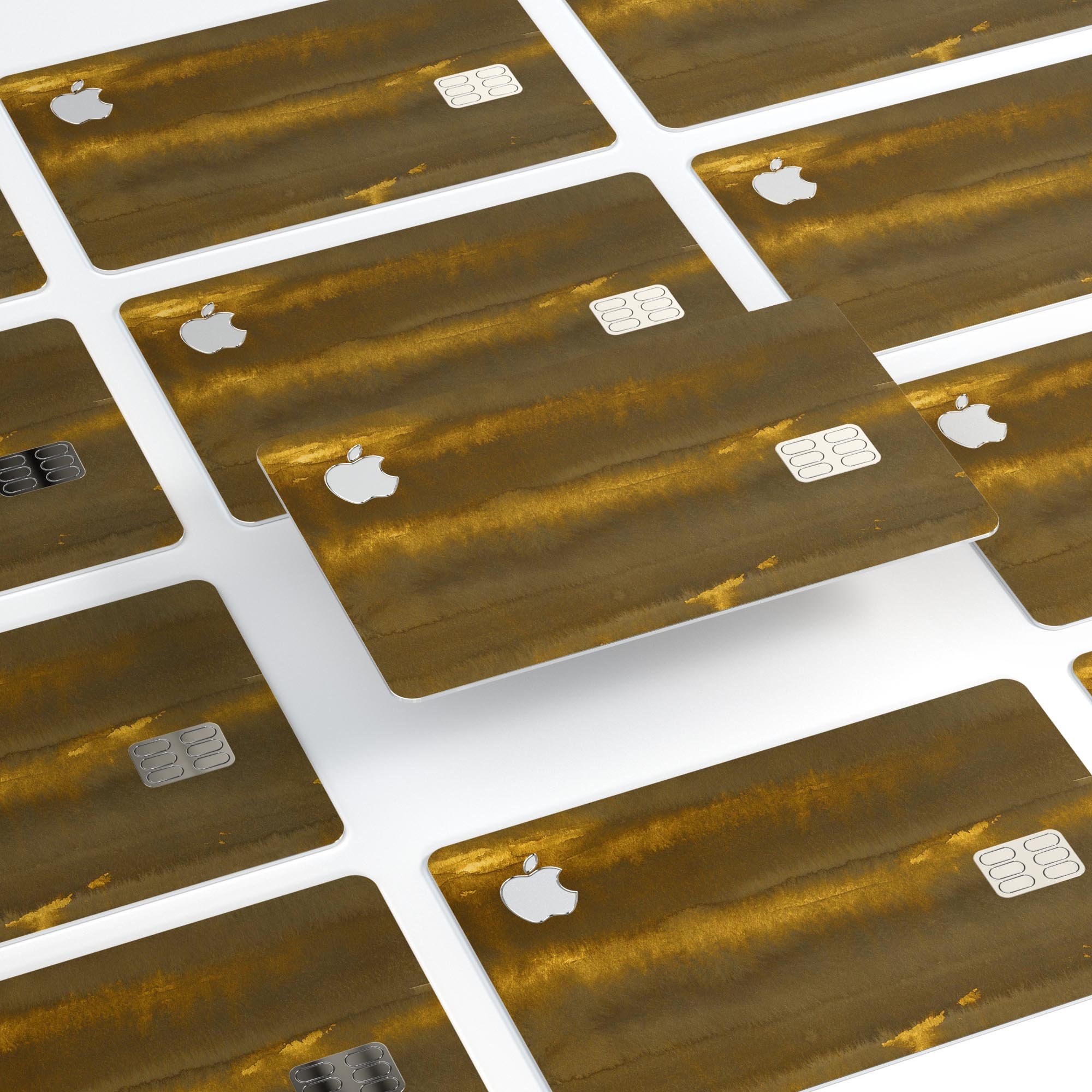 Golden Forest Field decal skin kit for Apple Card, showcasing premium vinyl design with bubble-free installation features.