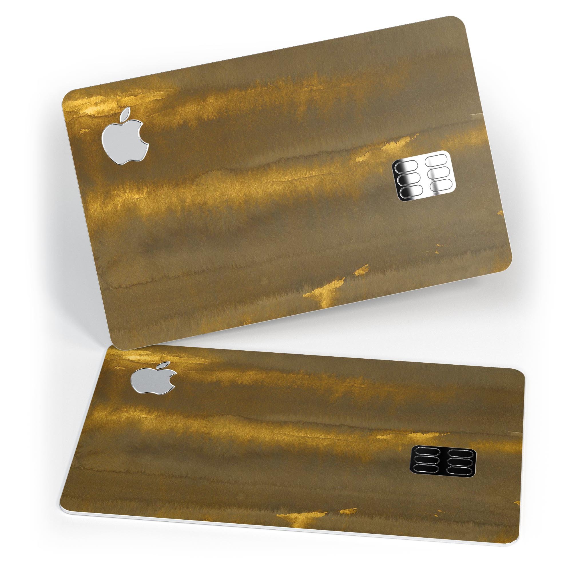 Golden Forest Field decal skin kit for Apple Card, showcasing premium vinyl design with bubble-free installation features.