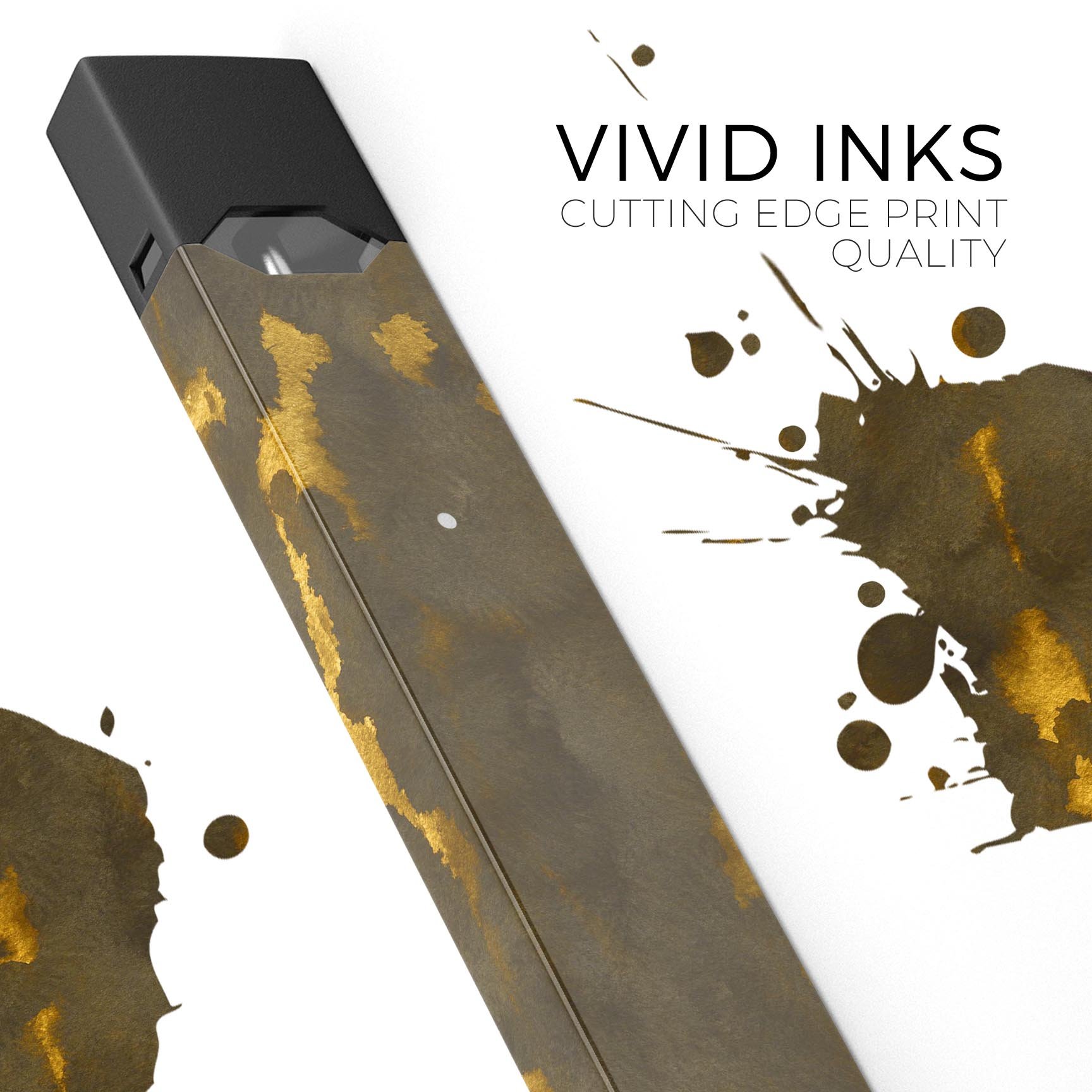 Golden Giraffe Pattern V2 skin-wrap sticker designed for JUUL vaping device, showcasing a stylish giraffe print.