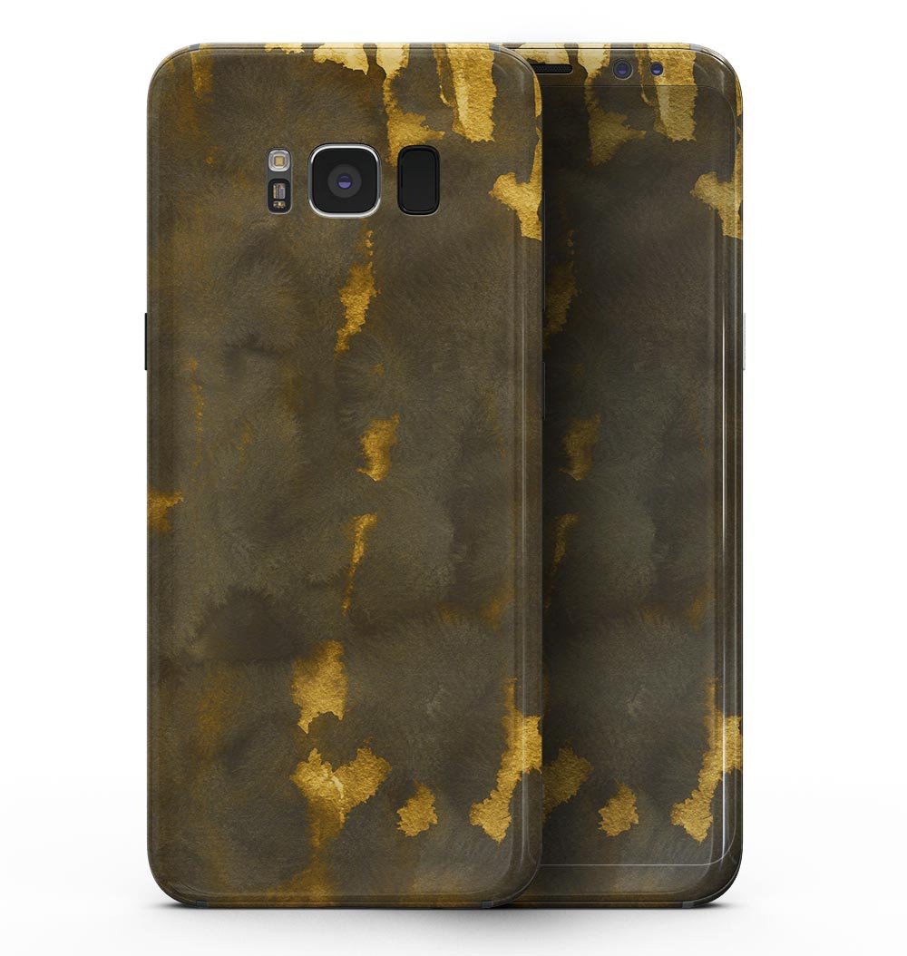 Samsung Galaxy S8 with Golden Giraffe Pattern V2 skin, showcasing a stylish and protective design.