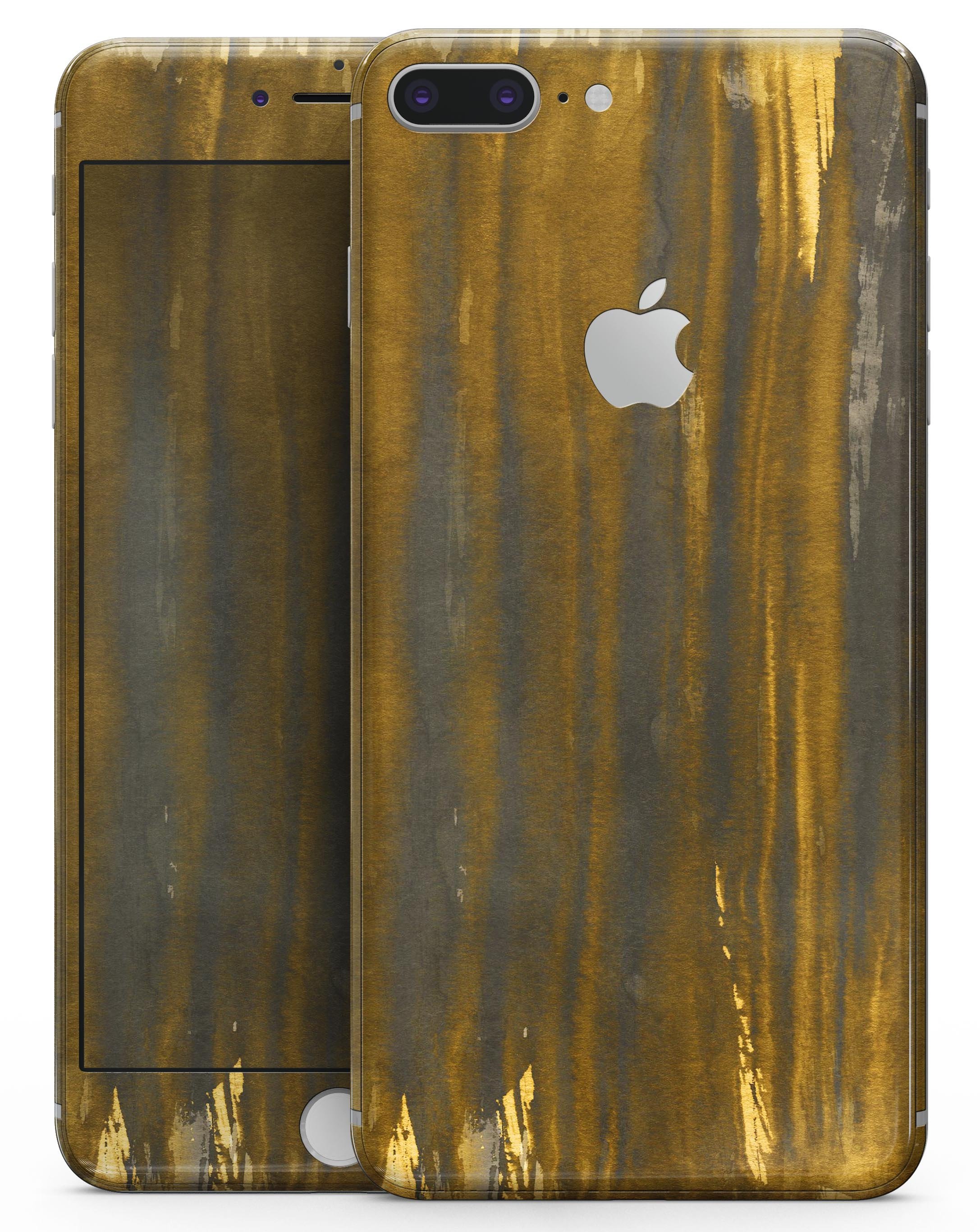 Golden Maple Tree Lines skin-kit for iPhone 8 or 8 Plus, showcasing a vibrant maple tree design on premium vinyl.