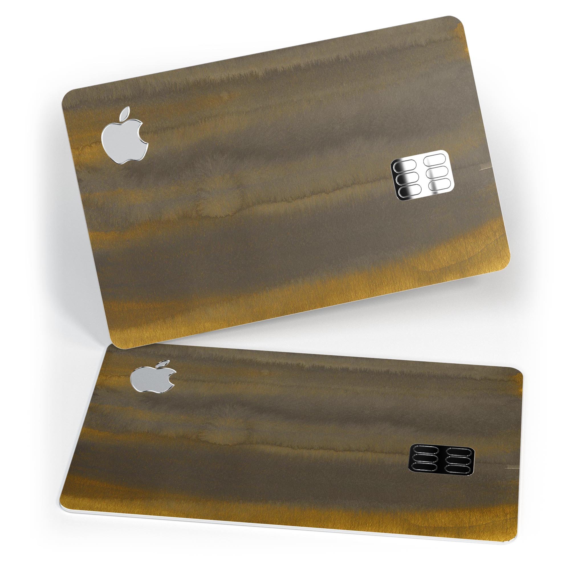 Golden Micro Field decal skin kit for Apple Card, showcasing premium vinyl material and stylish finishes.