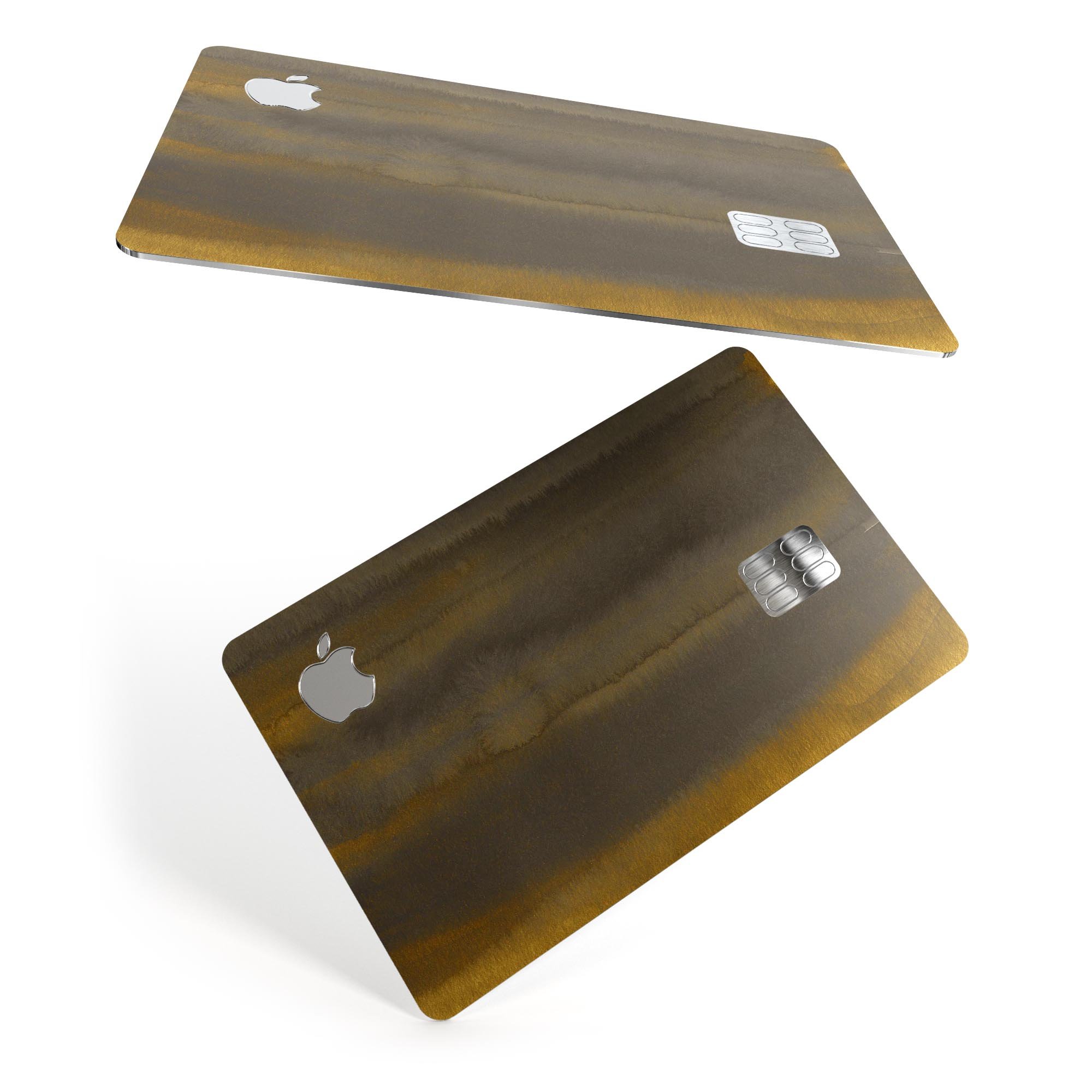 Golden Micro Field decal skin kit for Apple Card, showcasing premium vinyl material and stylish finishes.