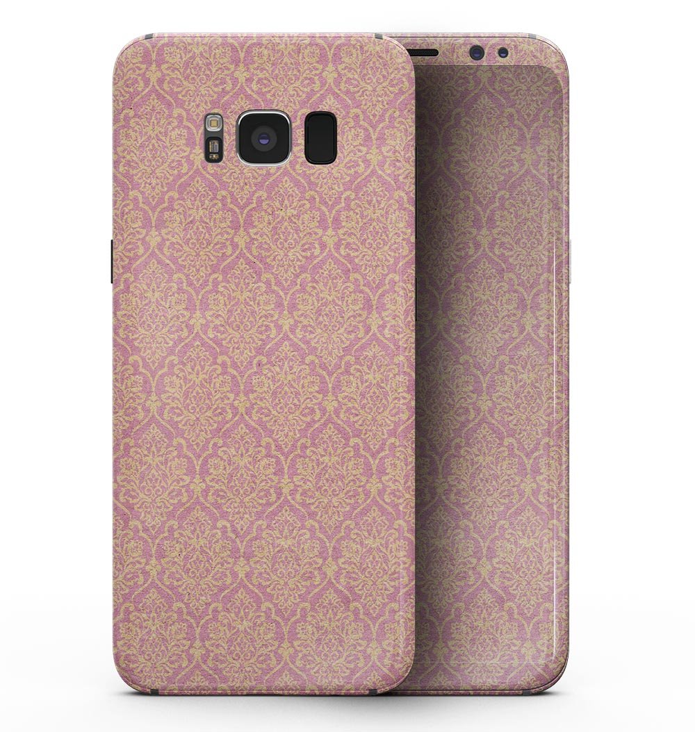 Golden Pattern Of Royalty skin kit for Samsung Galaxy S8, showcasing a stylish design that fits perfectly on the device.