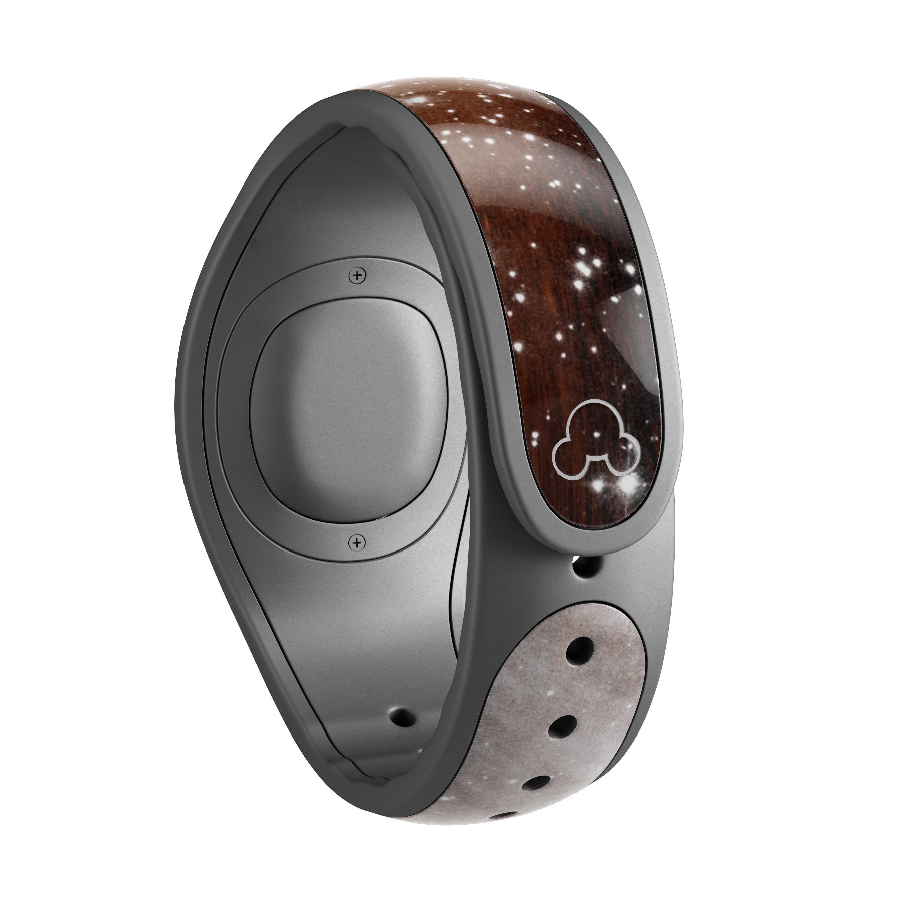 Golden Space Swirl decal skin wrap kit for Disney Magic Band, showcasing vibrant colors and unique design.