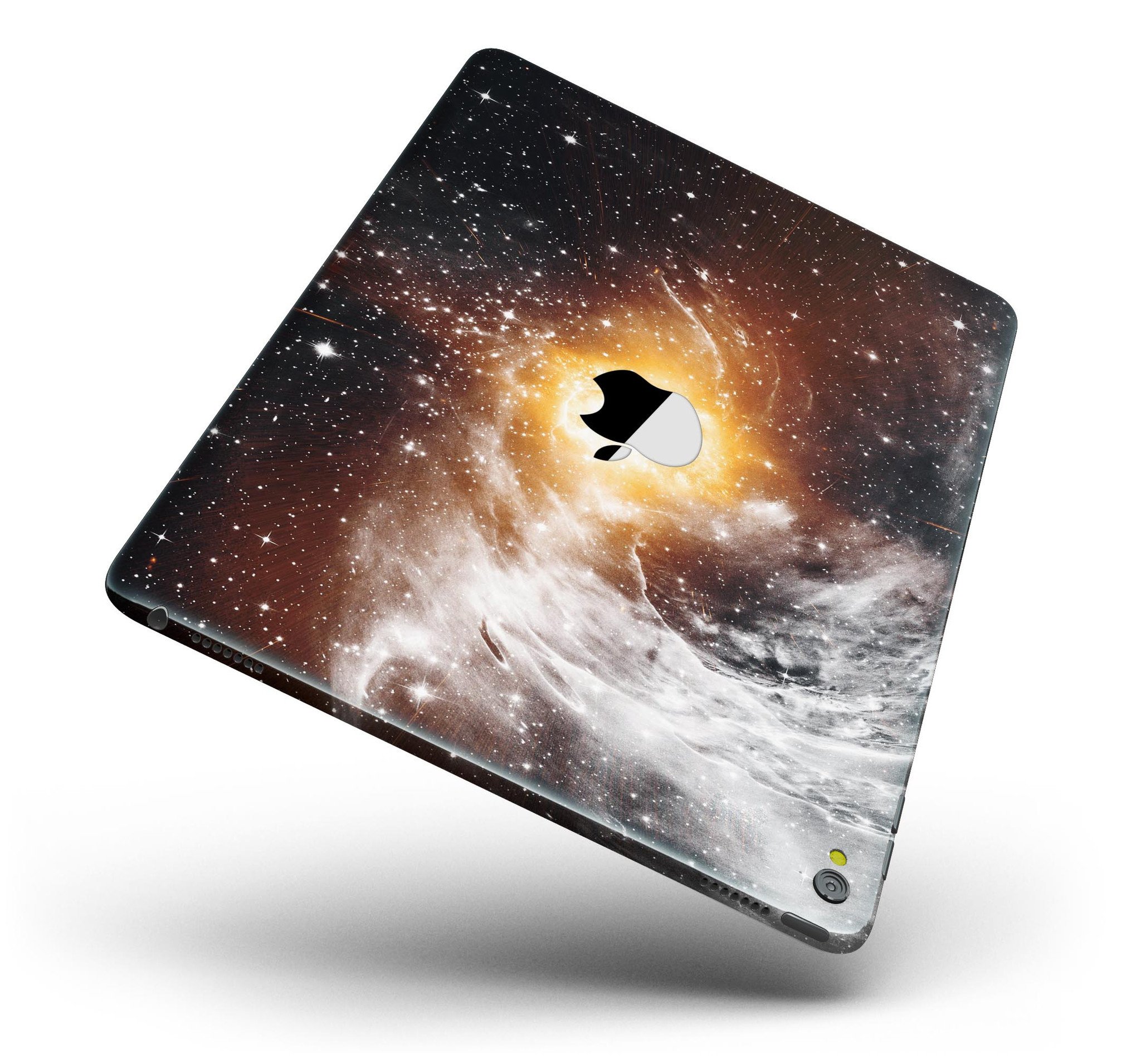 Golden Space Swirl Full Body Skin for iPad Pro, showcasing vibrant colors and sleek design.