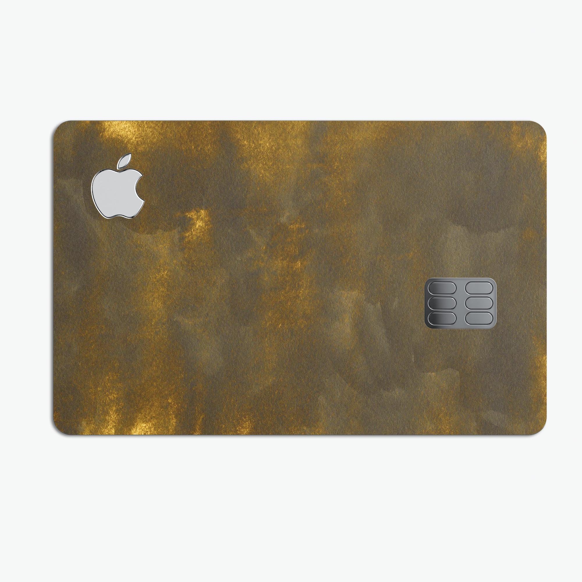 Golden Speckles with Smoke decal skin kit for Apple Card, showcasing premium vinyl design and protective features.