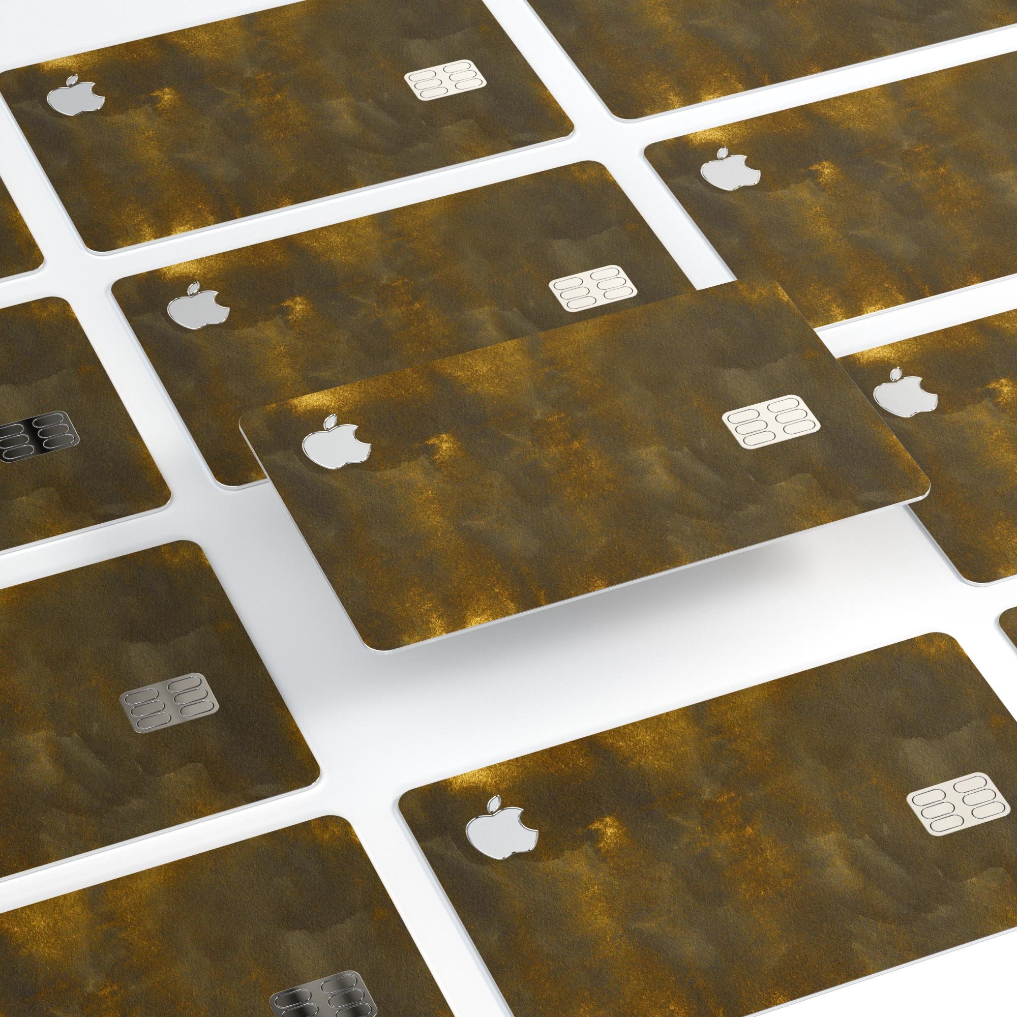 Golden Speckles with Smoke decal skin kit for Apple Card, showcasing premium vinyl design and protective features.