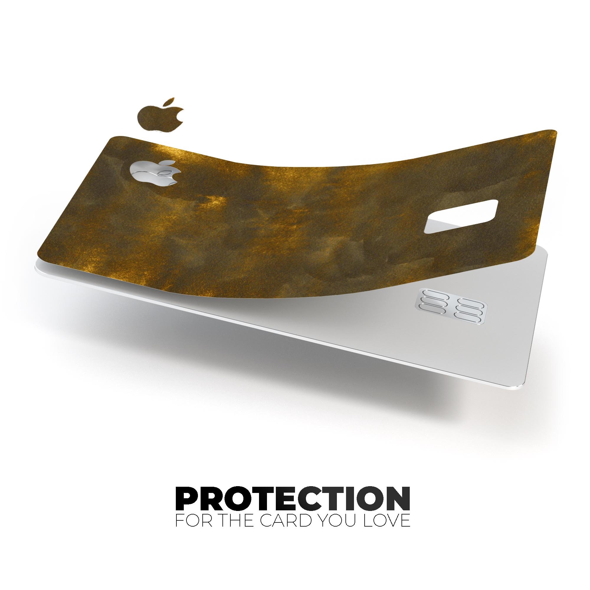 Golden Speckles with Smoke decal skin kit for Apple Card, showcasing premium vinyl design and protective features.