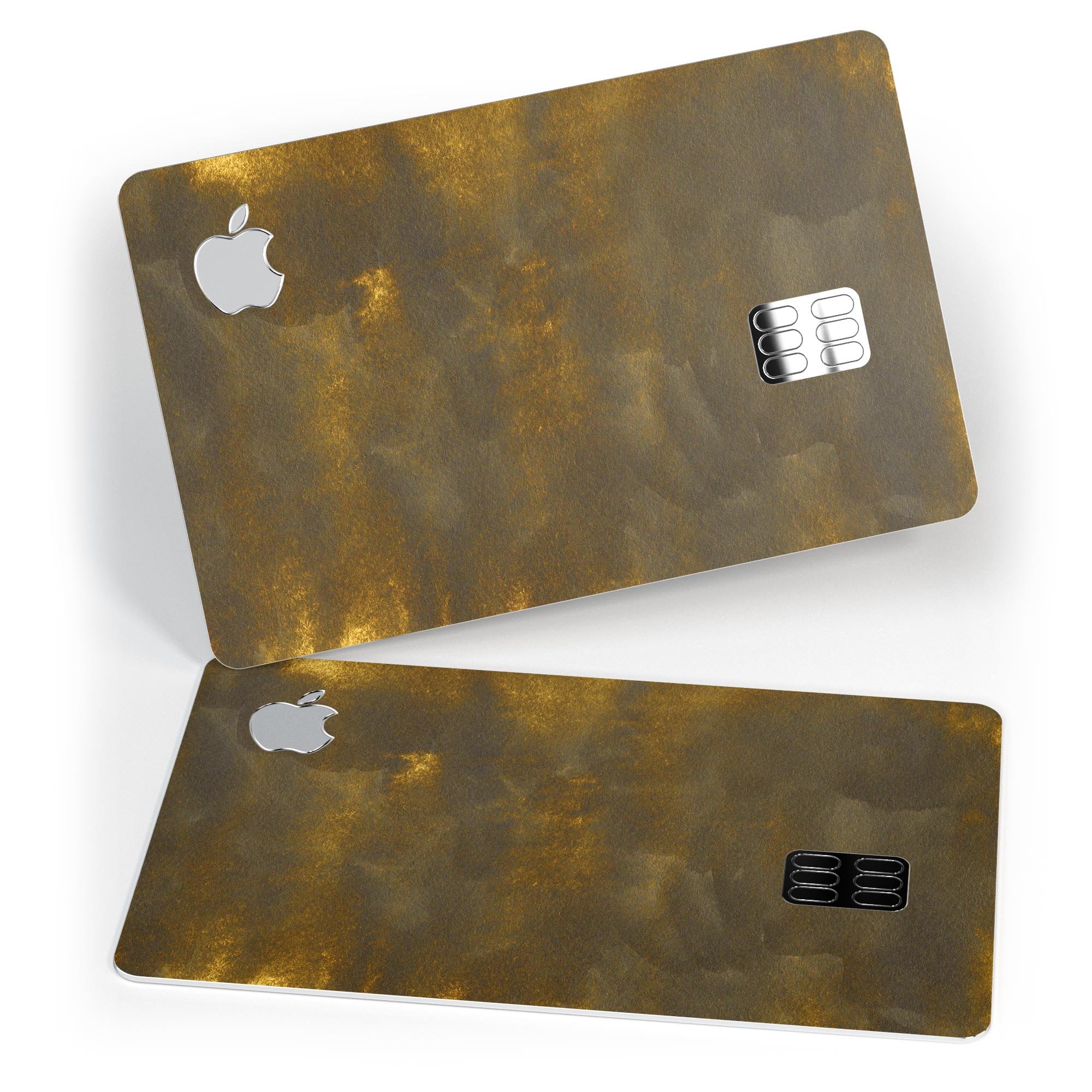 Golden Speckles with Smoke decal skin kit for Apple Card, showcasing premium vinyl design and protective features.