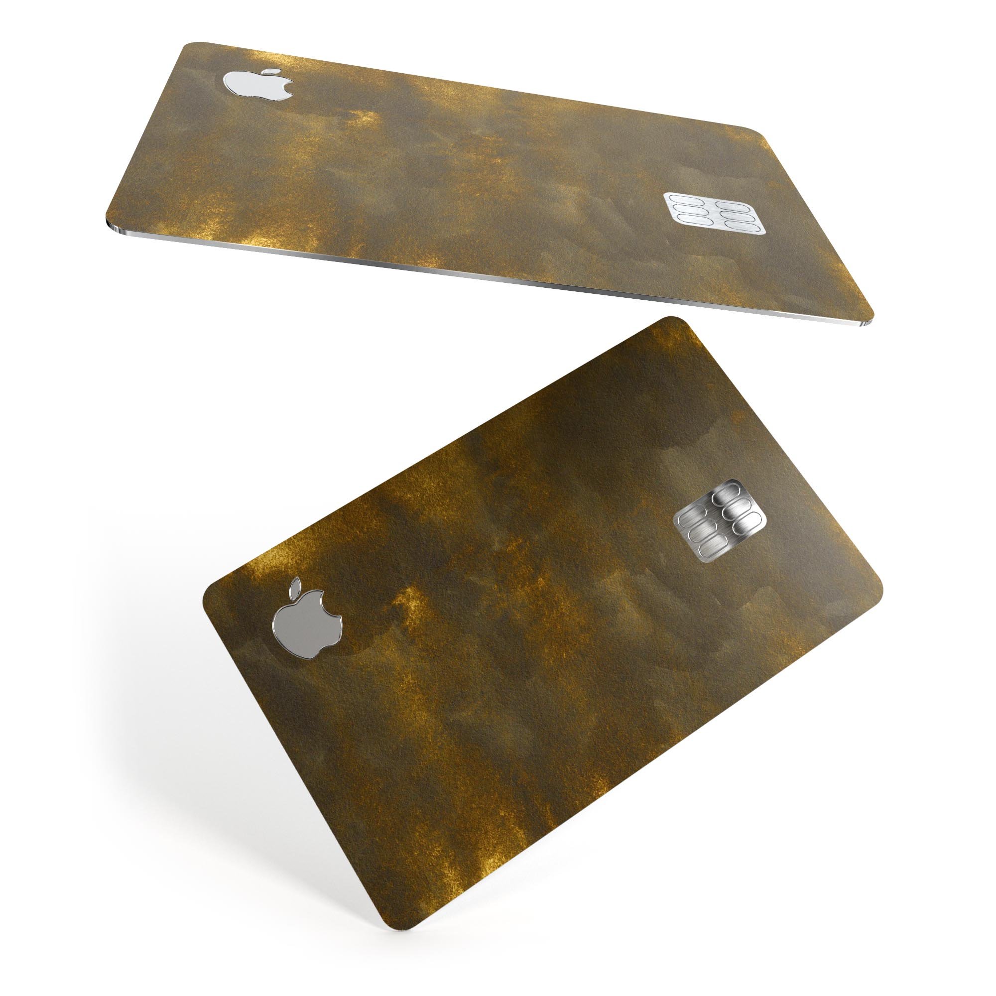 Golden Speckles with Smoke decal skin kit for Apple Card, showcasing premium vinyl design and protective features.