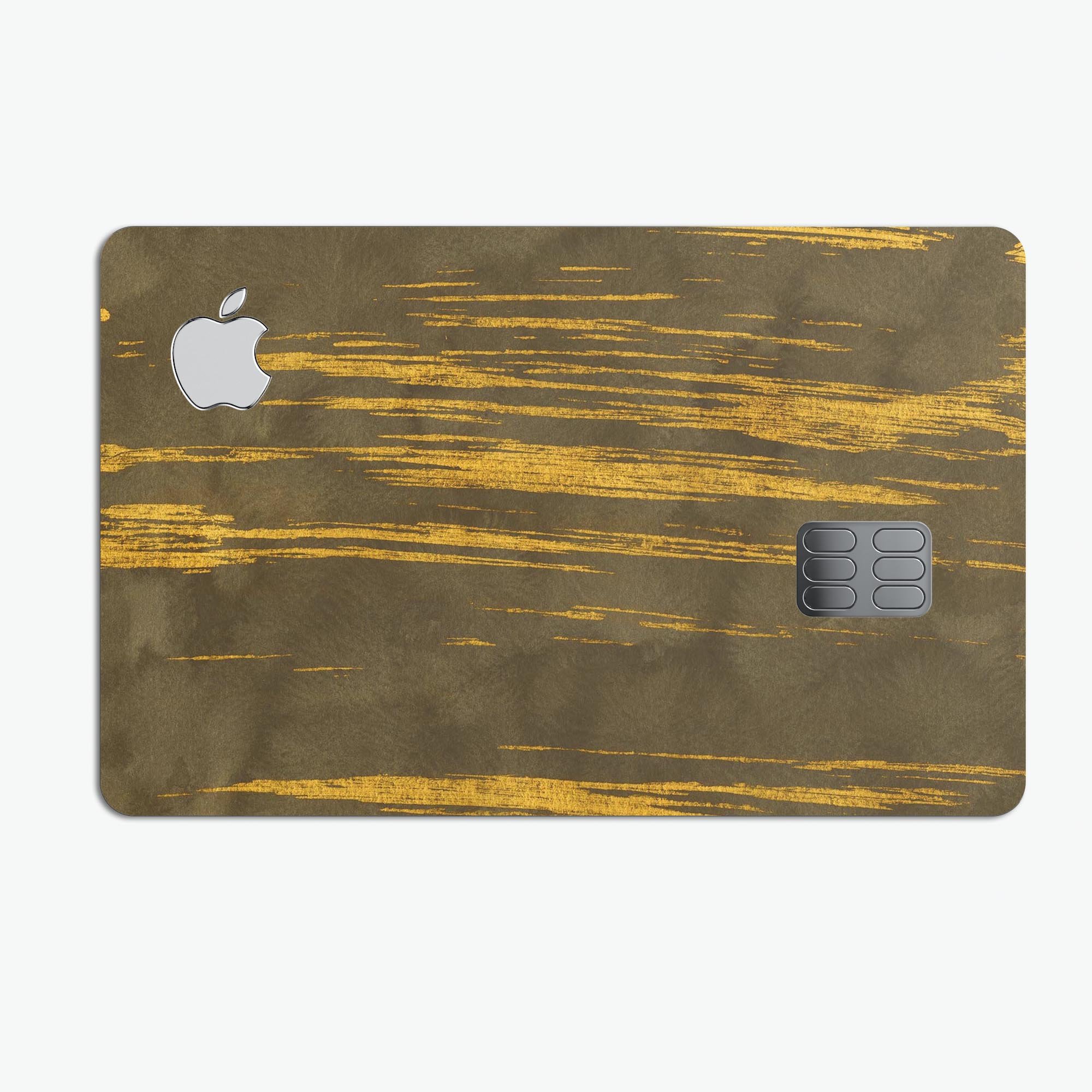 Golden Stratus Clouds V1 decal skin for Apple Card, showcasing premium vinyl design with a glossy finish.