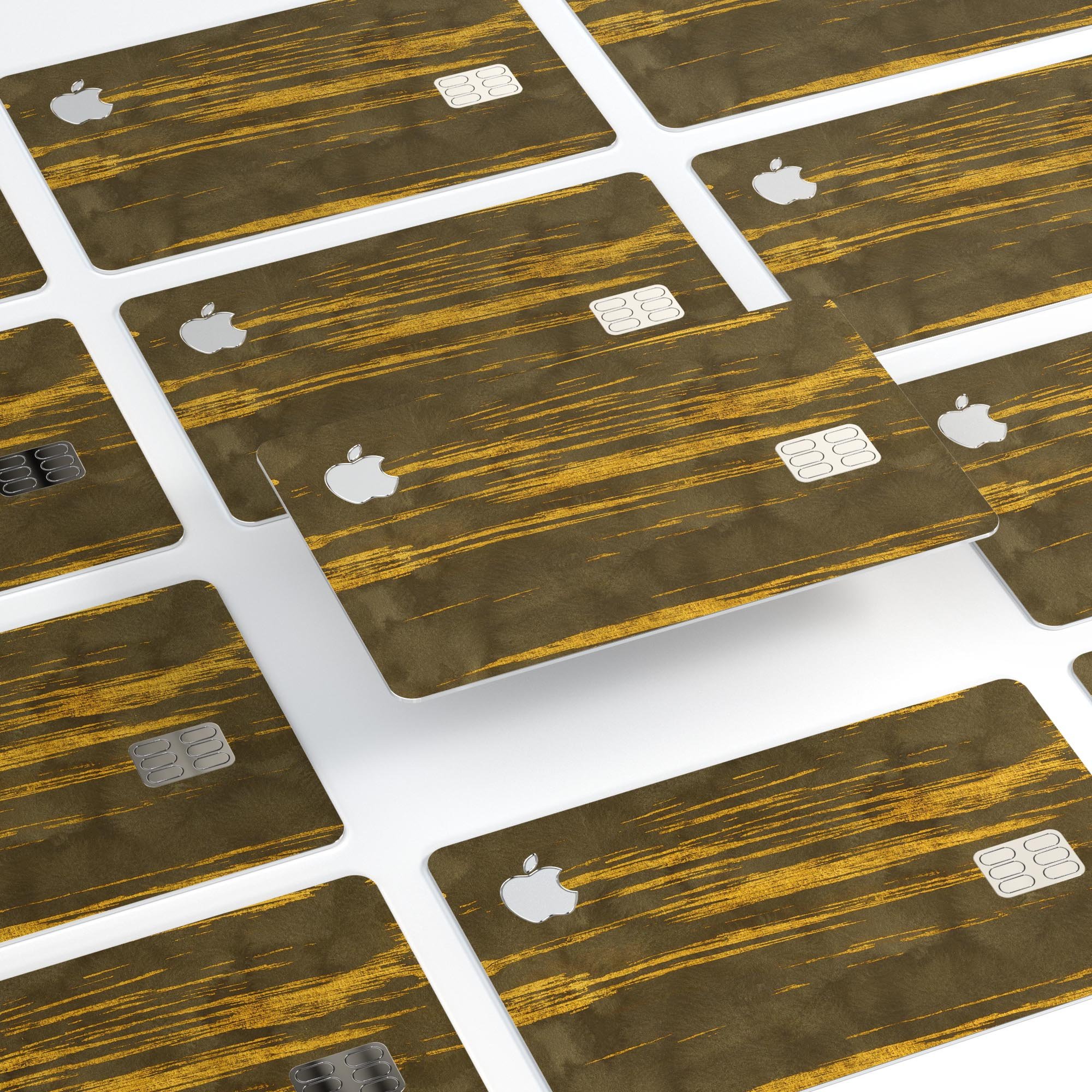 Golden Stratus Clouds V1 decal skin for Apple Card, showcasing premium vinyl design with a glossy finish.