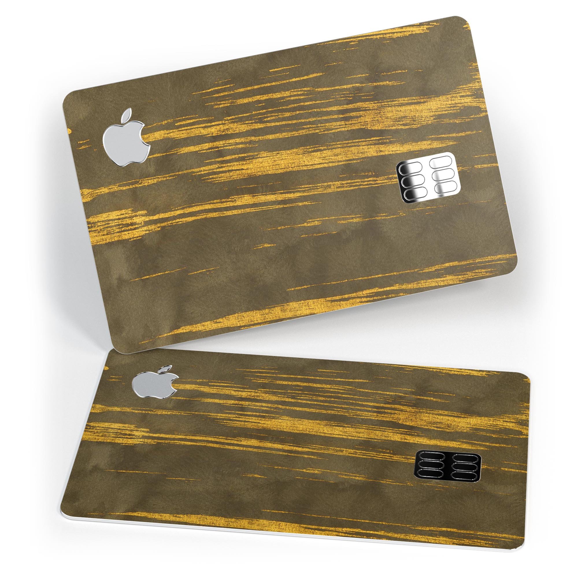 Golden Stratus Clouds V1 decal skin for Apple Card, showcasing premium vinyl design with a glossy finish.