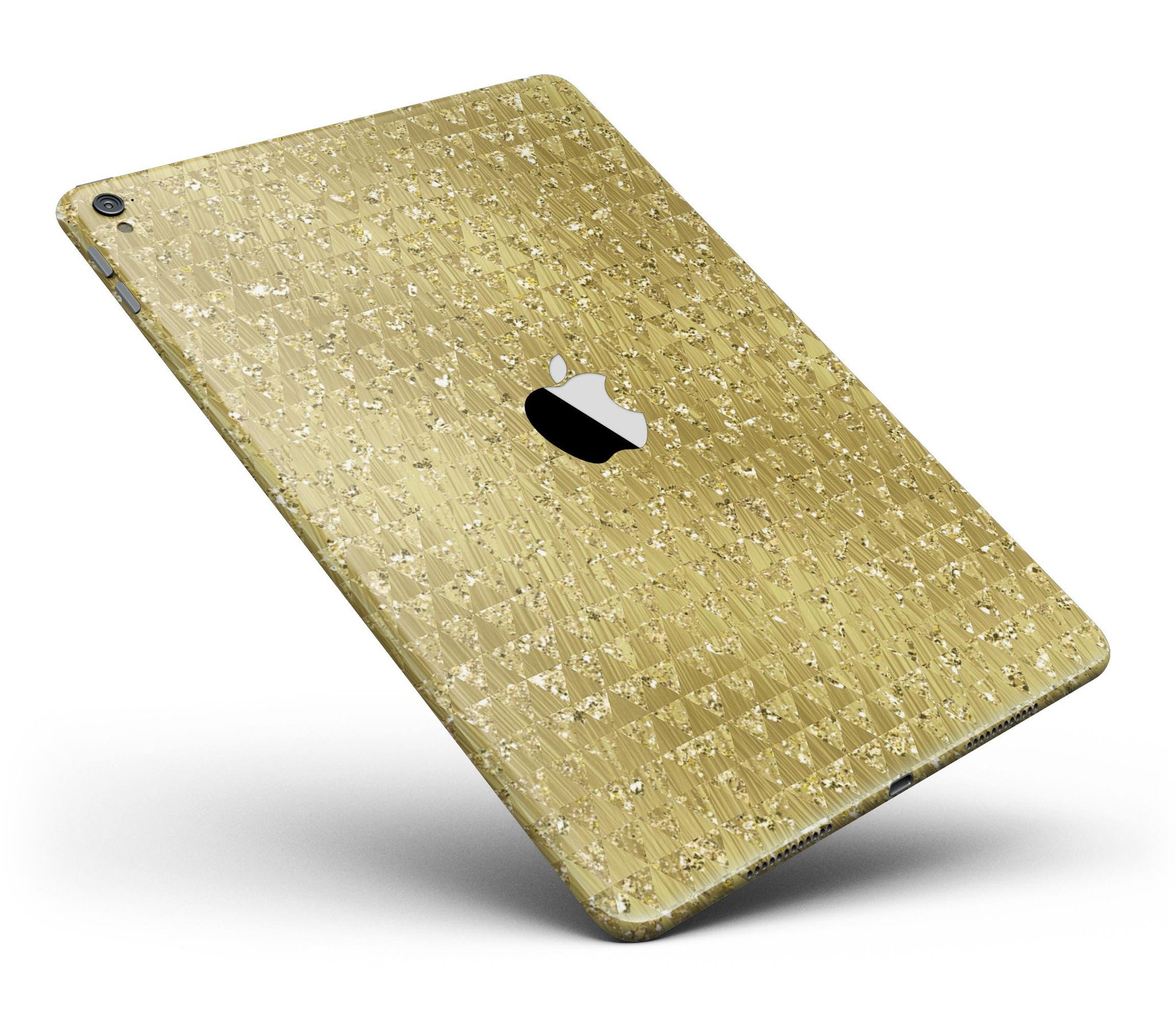 Golden Triangle Glimmer Pattern Full Body Skin for iPad Pro, showcasing vibrant geometric design and premium vinyl material.