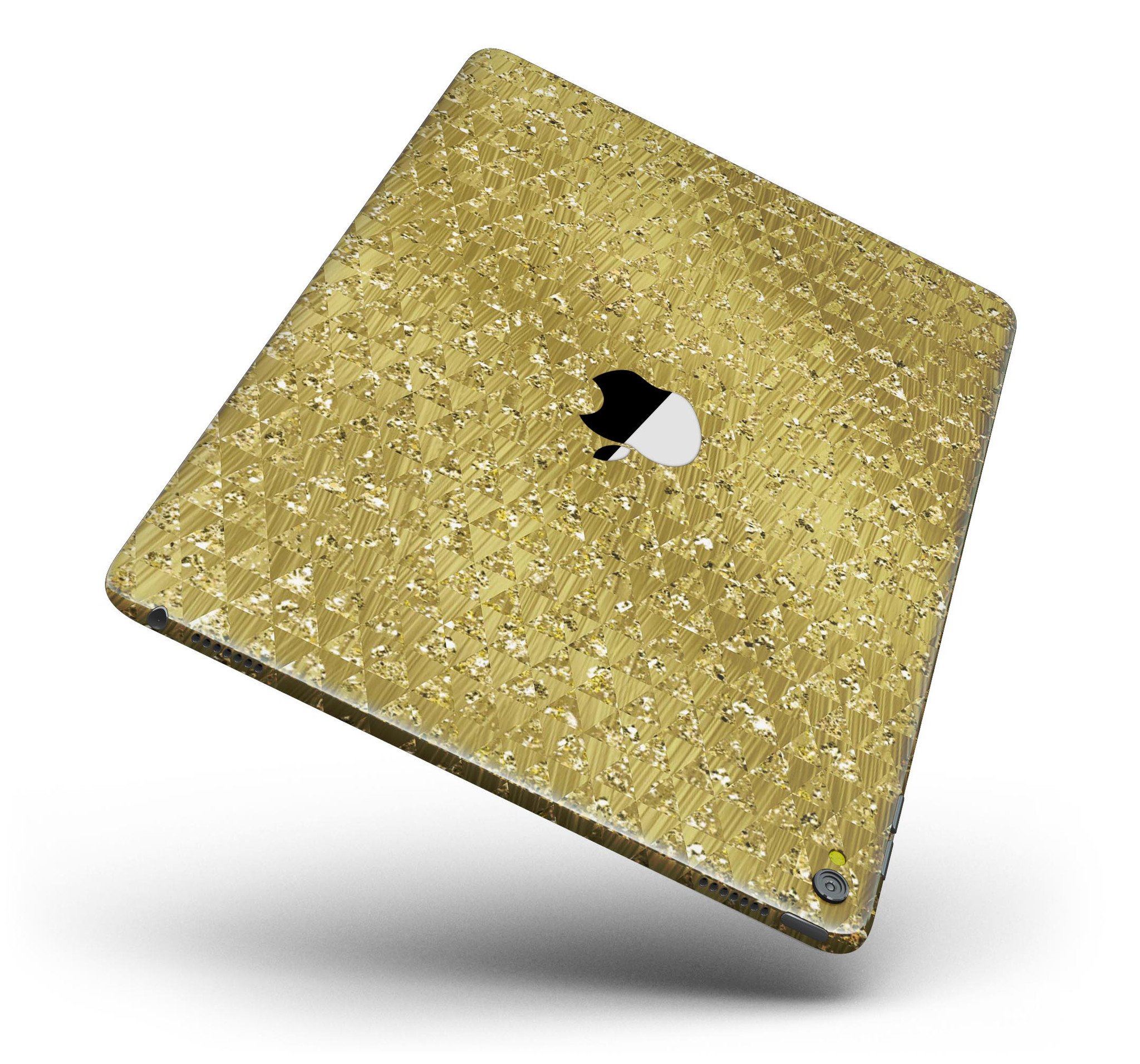 Golden Triangle Glimmer Pattern Full Body Skin for iPad Pro, showcasing vibrant geometric design and premium vinyl material.