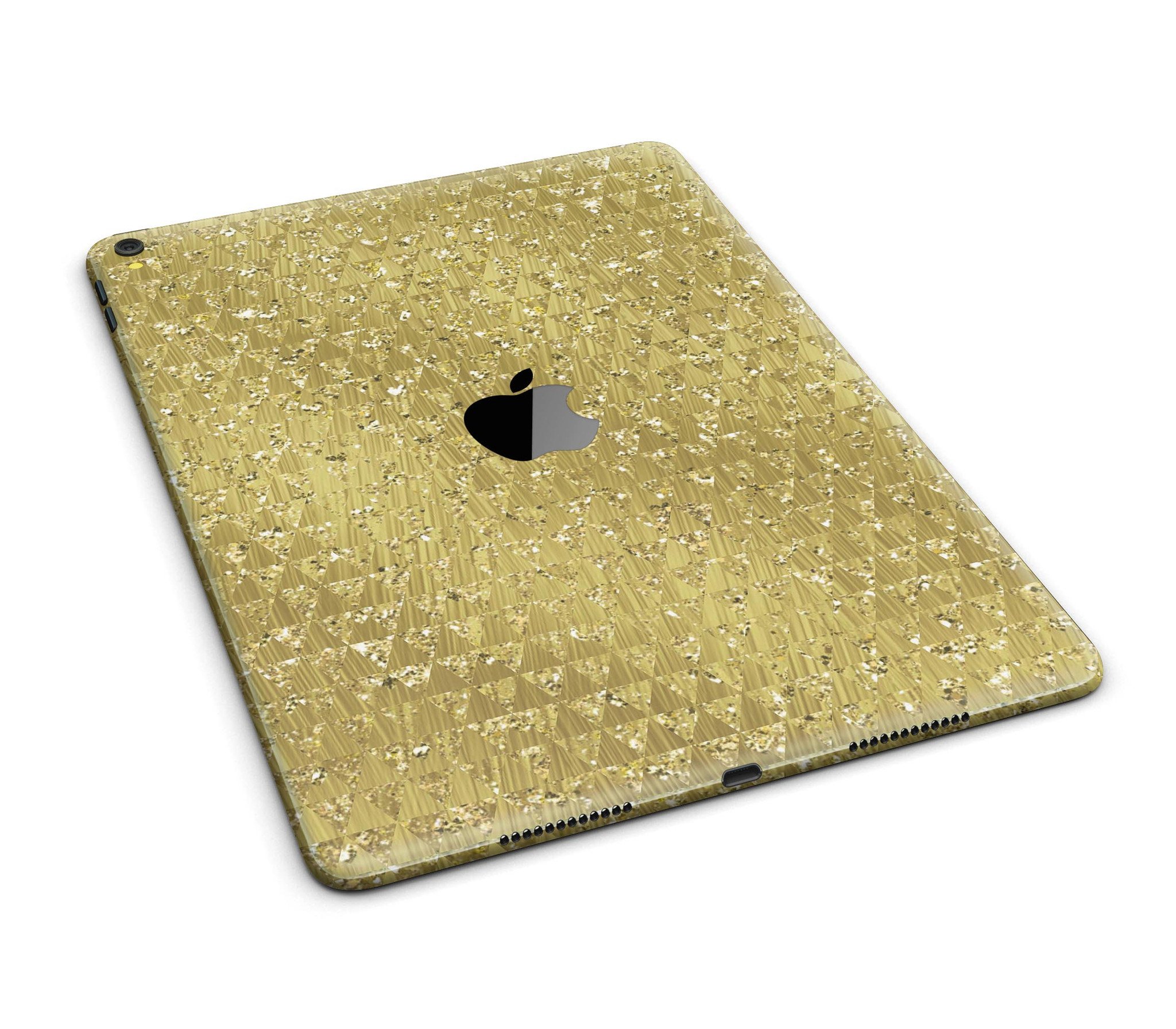 Golden Triangle Glimmer Pattern Full Body Skin for iPad Pro, showcasing vibrant geometric design and premium vinyl material.