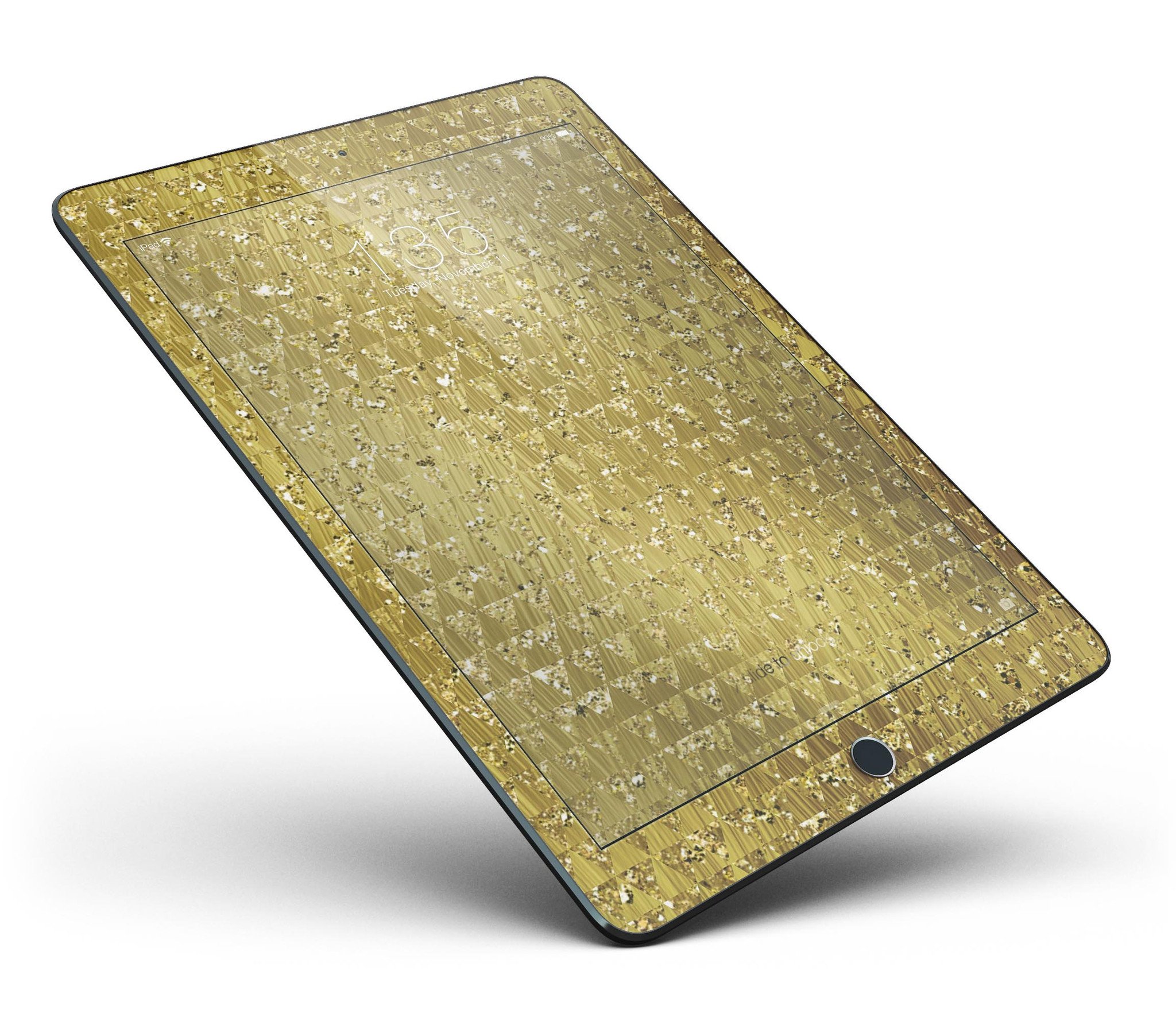 Golden Triangle Glimmer Pattern Full Body Skin for iPad Pro, showcasing vibrant geometric design and premium vinyl material.