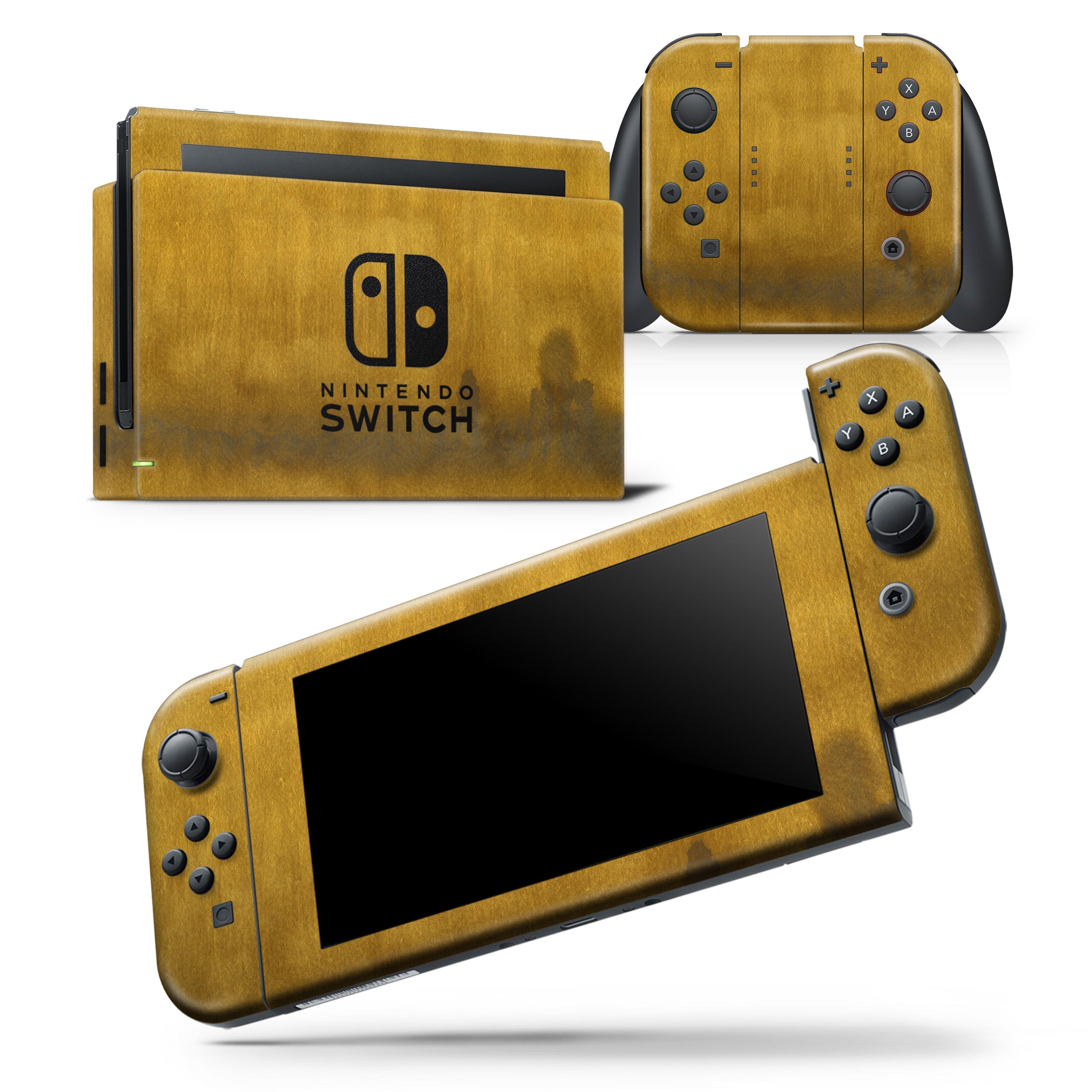 Golden Weeping Willow skin wrap decal for Nintendo Switch, showcasing a beautiful design that fits the console and controllers perfectly.