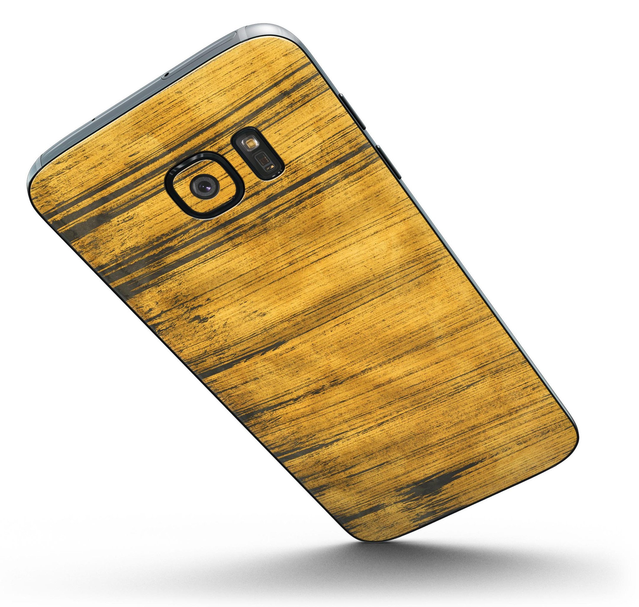 Golden Wheat Lines Full Body Skin-Kit for Samsung Galaxy S7, showcasing its stylish design and premium vinyl material.