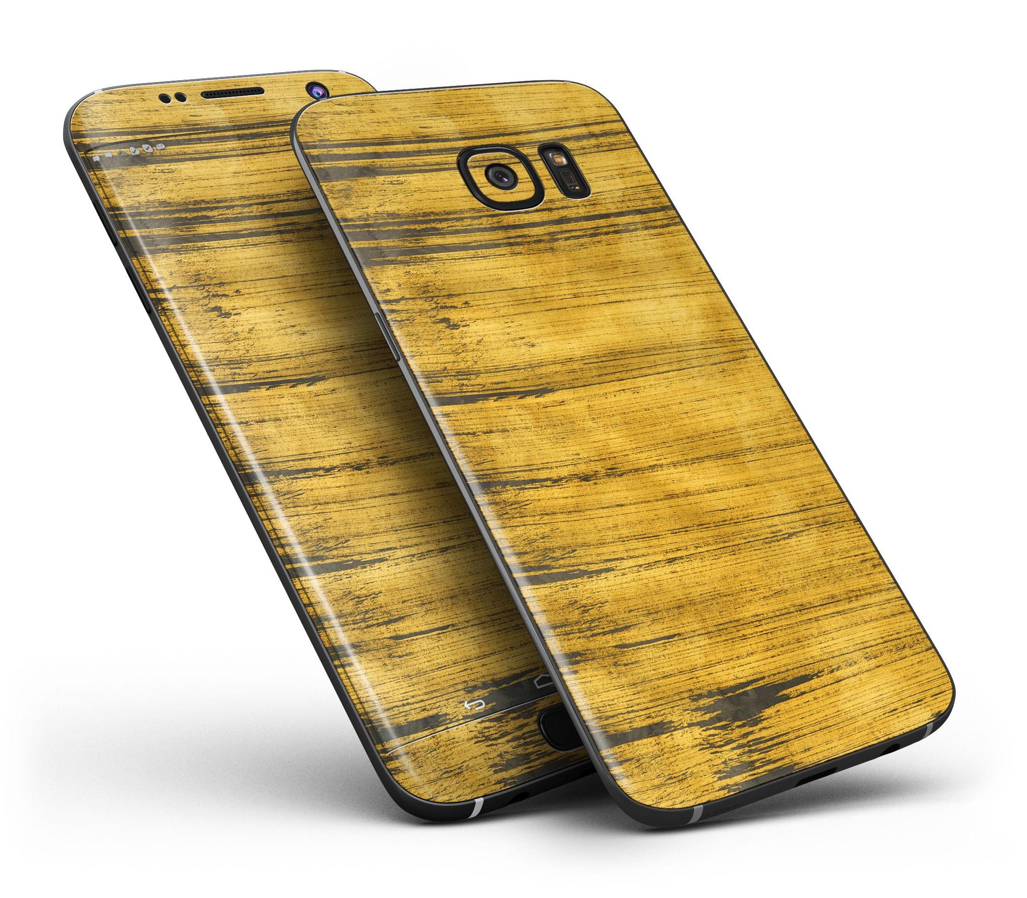 Golden Wheat Lines Full Body Skin-Kit for Samsung Galaxy S7, showcasing its stylish design and premium vinyl material.