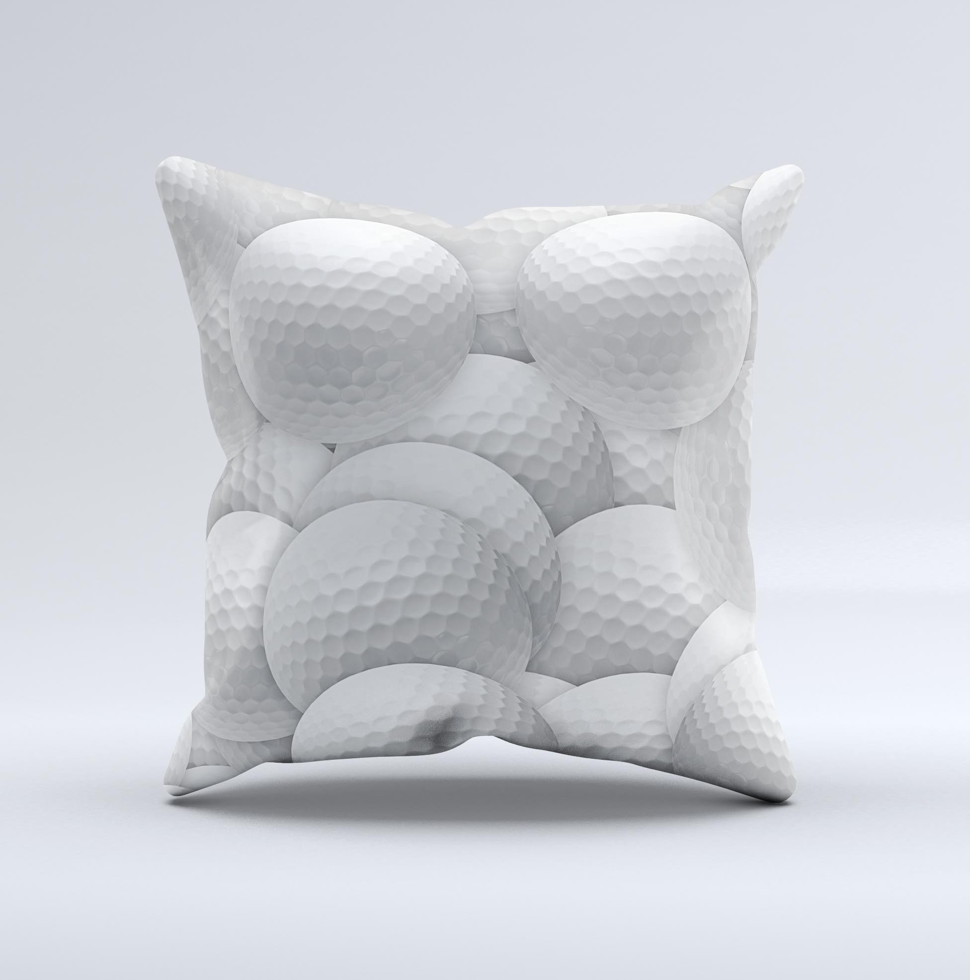 Golf Ball Overlay Ink-Fuzed Decorative Throw Pillow featuring a unique design, handcrafted in Virginia with high-quality materials.