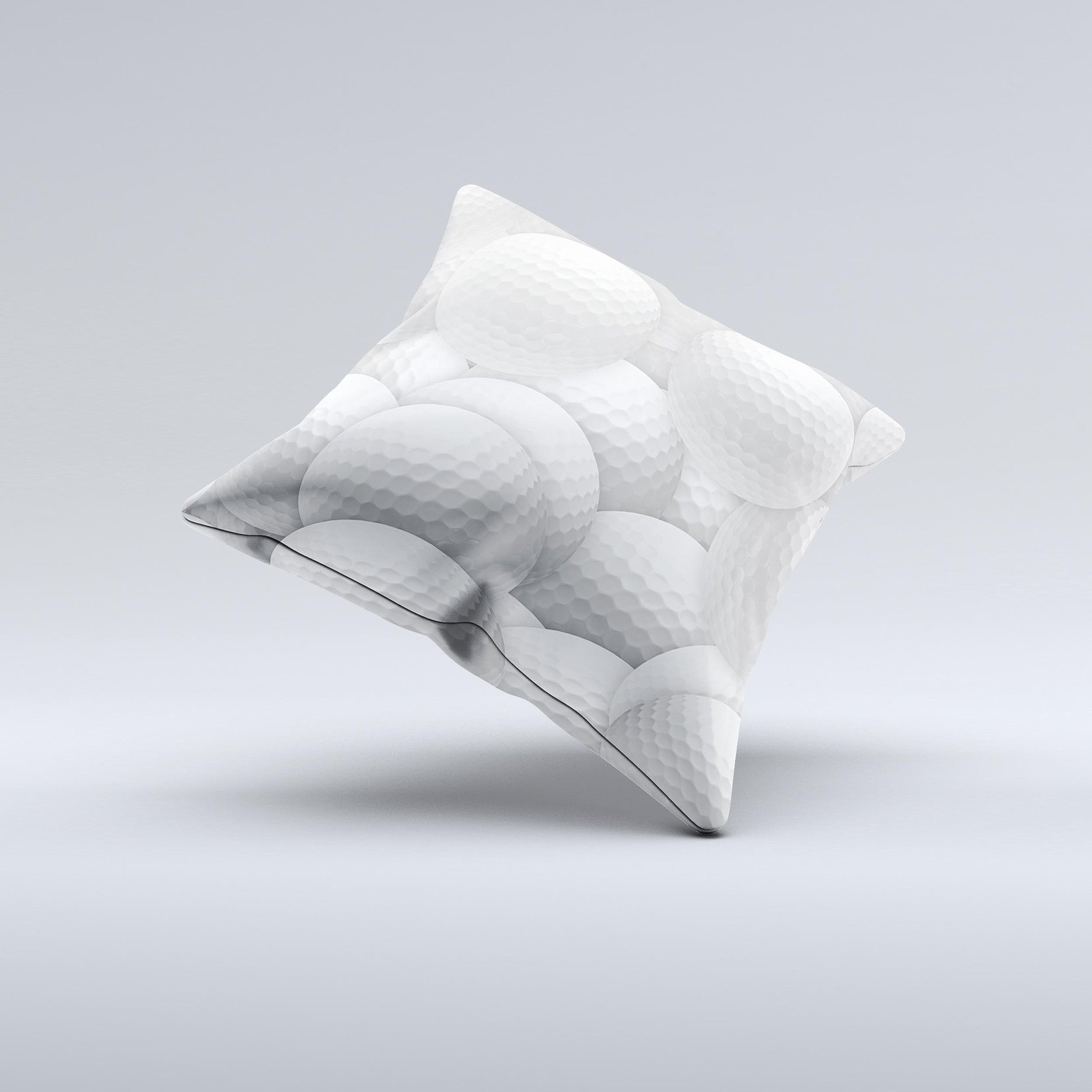 Golf Ball Overlay Ink-Fuzed Decorative Throw Pillow featuring a unique design, handcrafted in Virginia with high-quality materials.