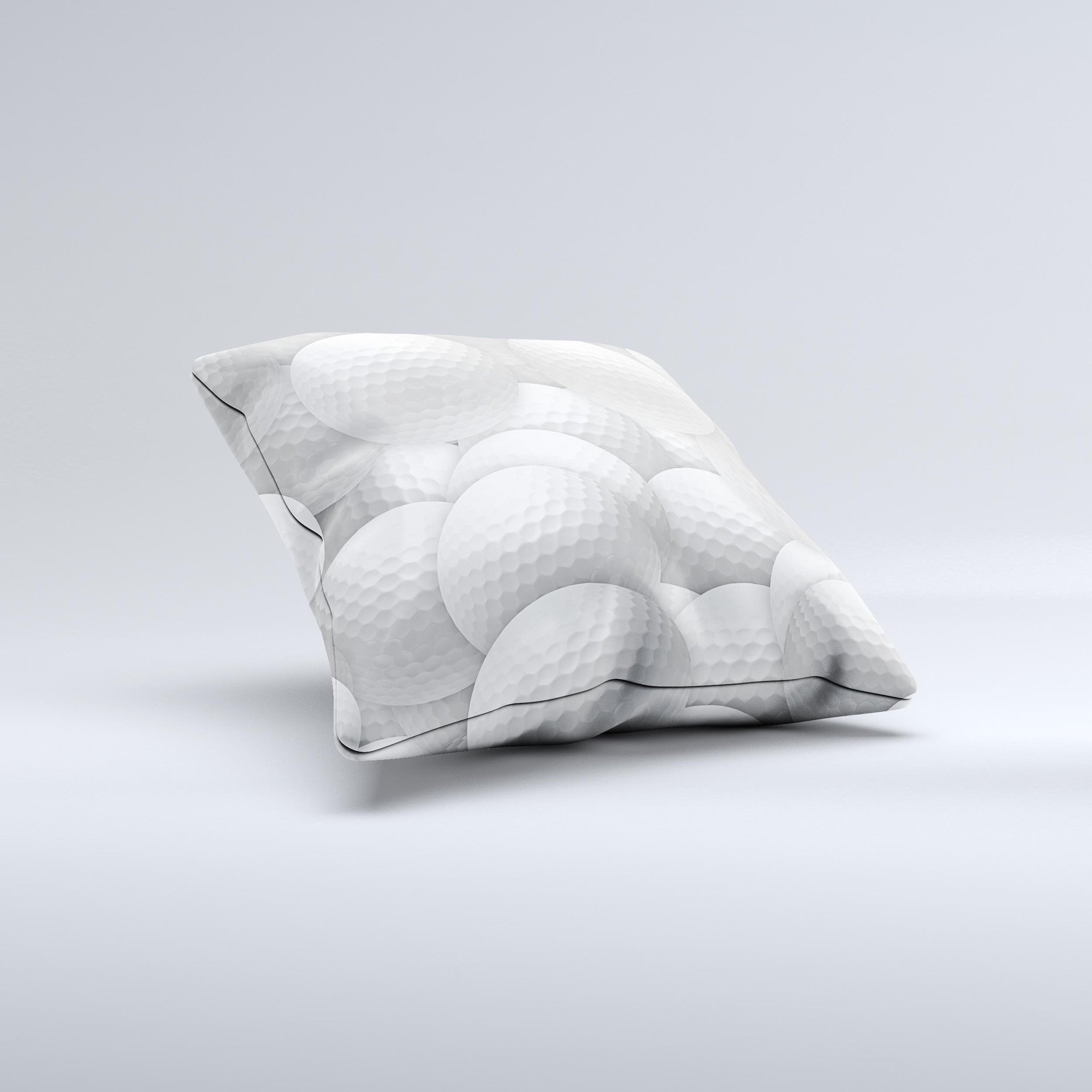 Golf Ball Overlay Ink-Fuzed Decorative Throw Pillow featuring a unique design, handcrafted in Virginia with high-quality materials.