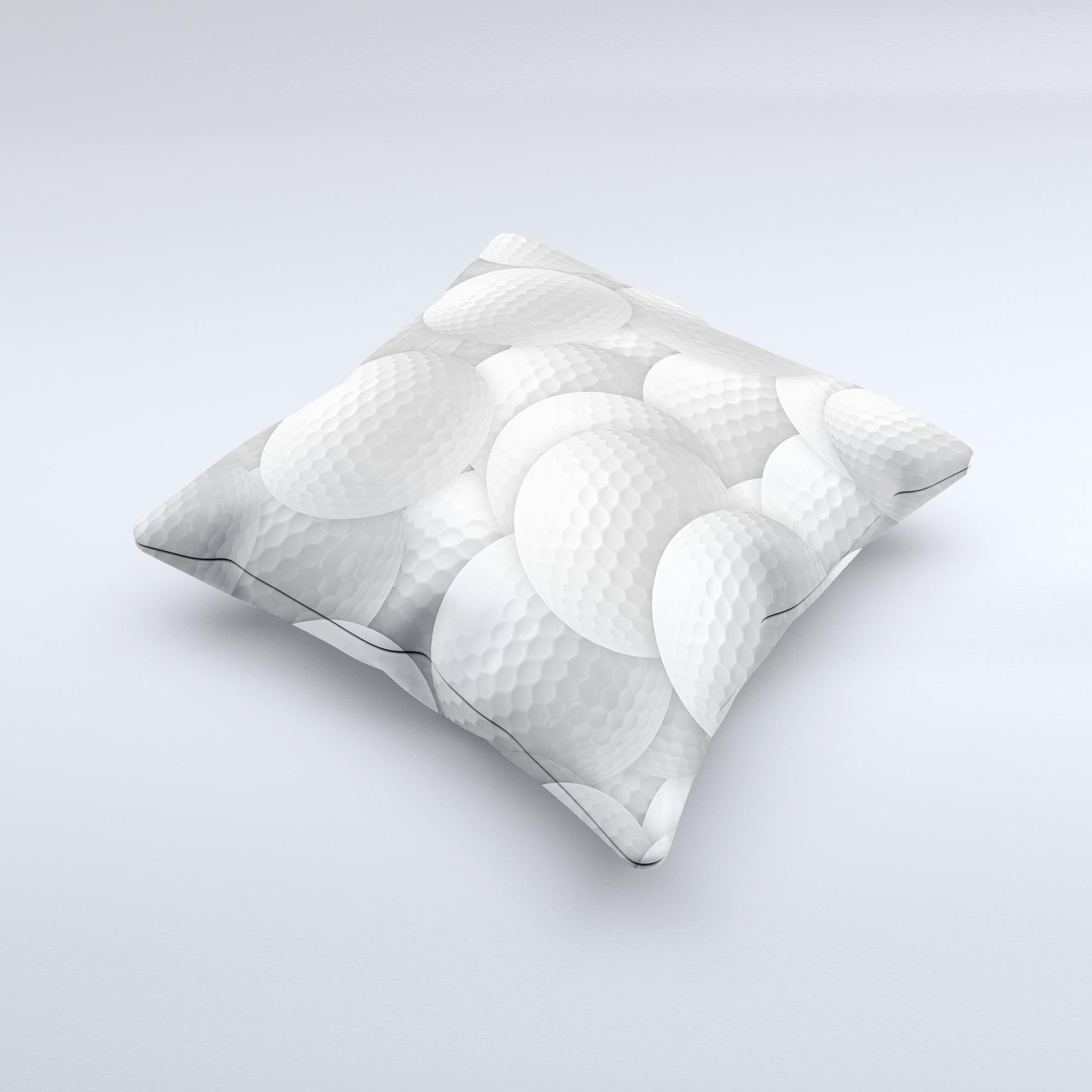 Golf Ball Overlay Ink-Fuzed Decorative Throw Pillow featuring a unique design, handcrafted in Virginia with high-quality materials.