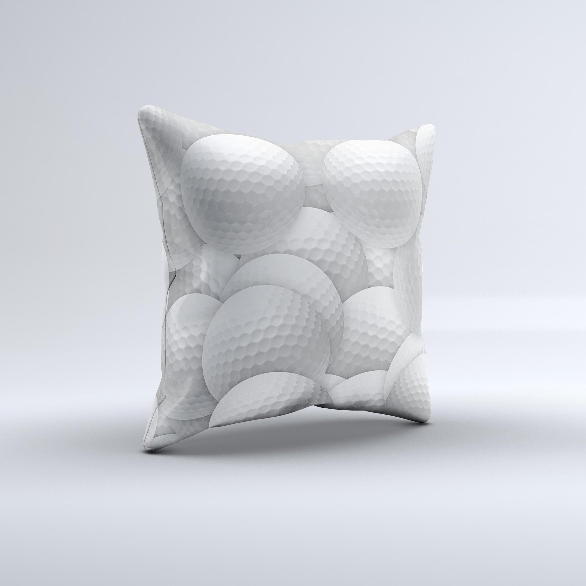 Golf Ball Overlay Ink-Fuzed Decorative Throw Pillow featuring a unique design, handcrafted in Virginia with high-quality materials.