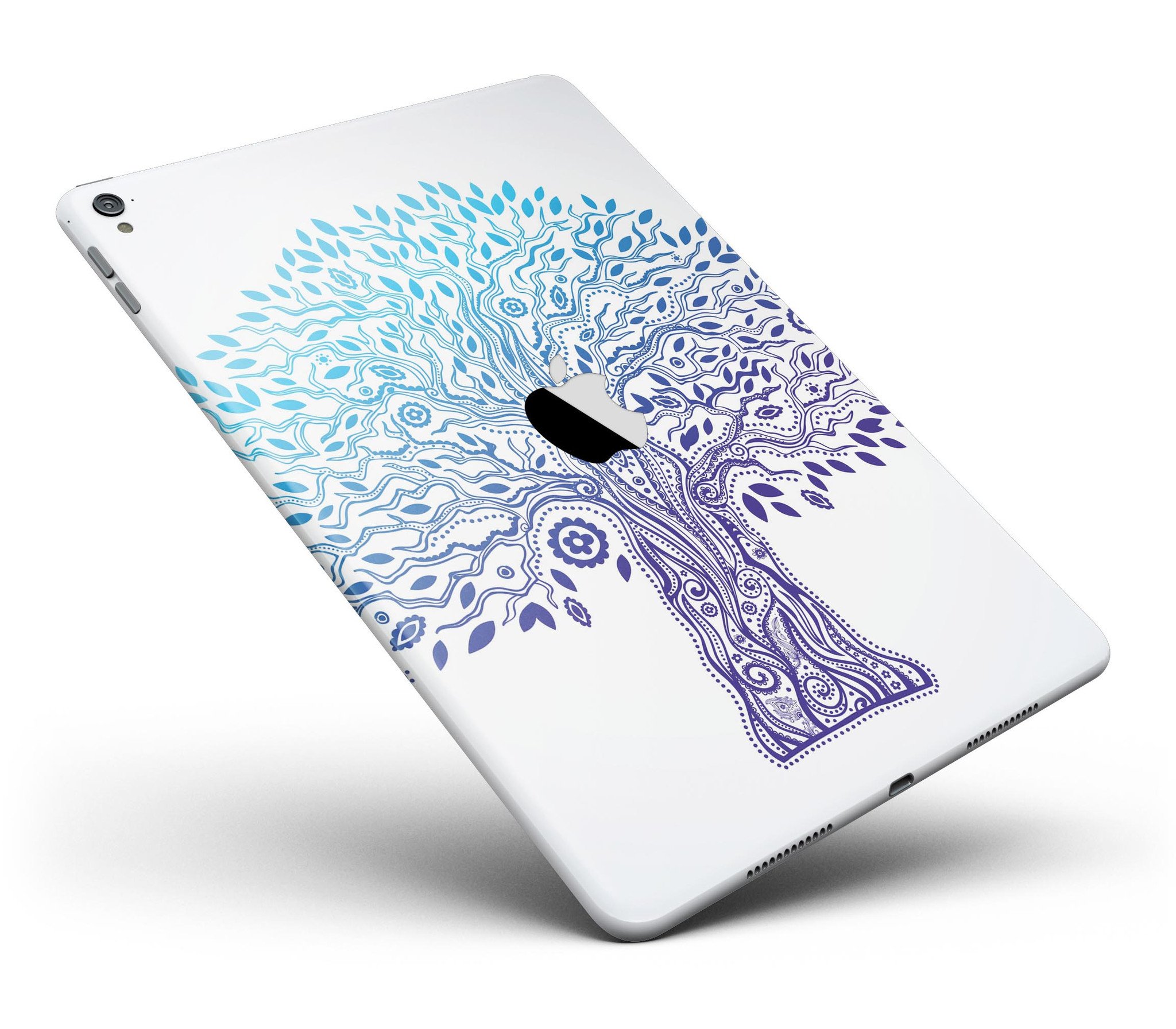 Gradiated Tree of Life Full Body Skin for iPad Pro, showcasing vibrant colors and intricate design on a sleek device.