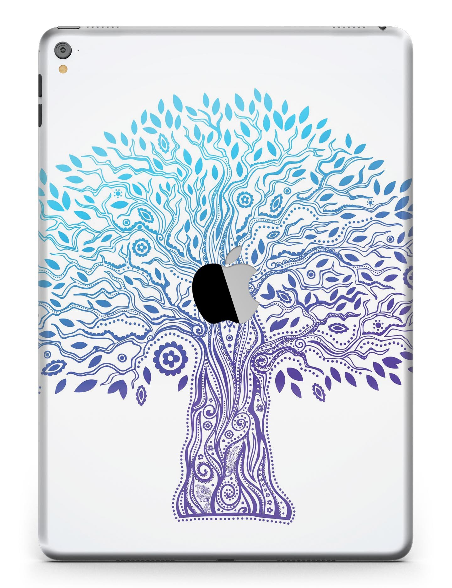 Gradiated Tree of Life Full Body Skin for iPad Pro, showcasing vibrant colors and intricate design on a sleek device.